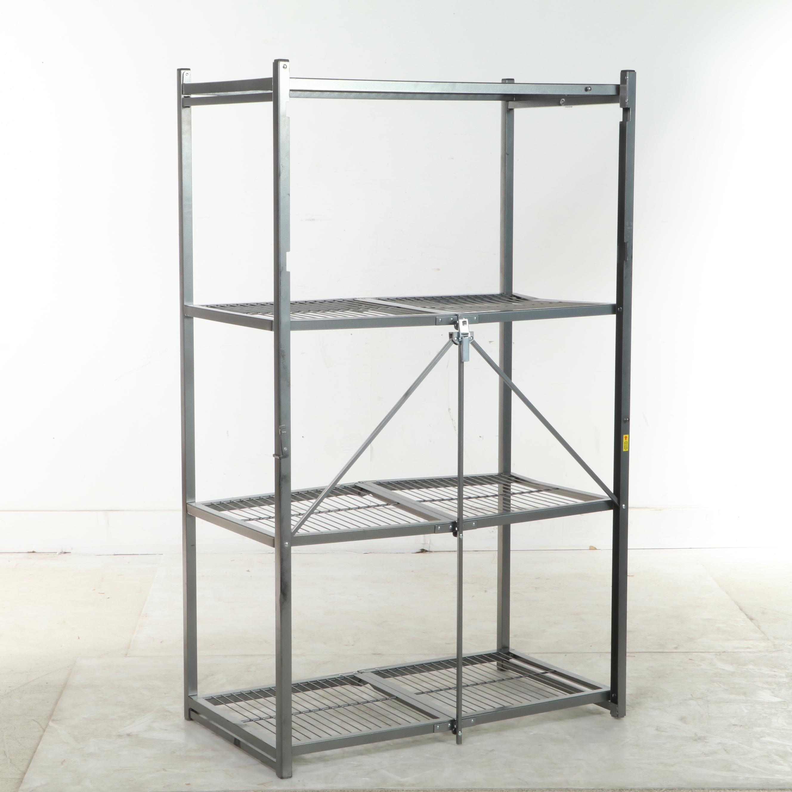 Two Origami Folding Metal Storage Shelf Units EBTH