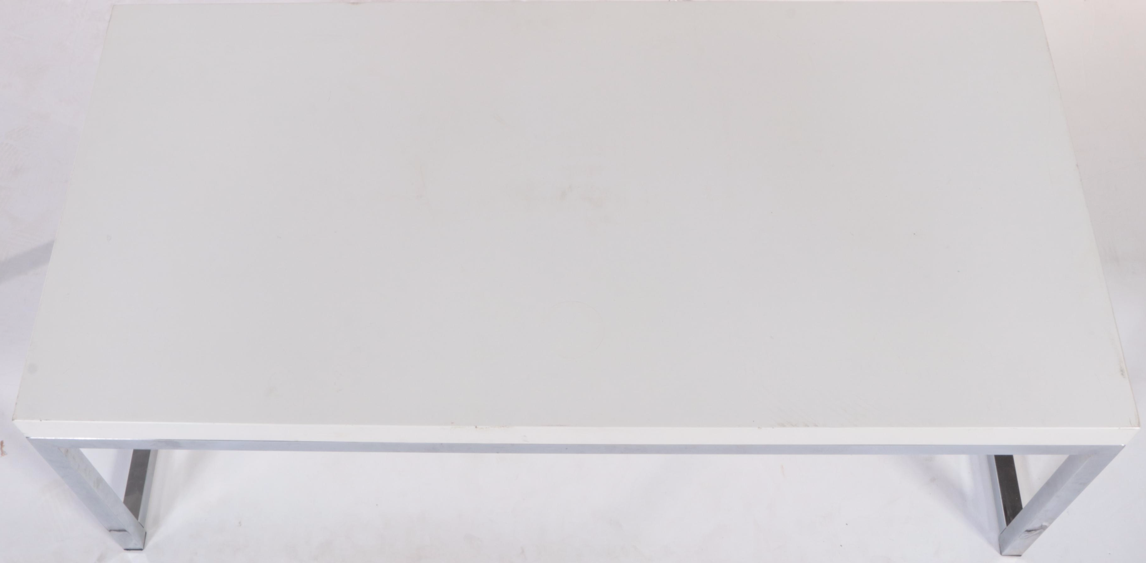 Accent Trend Sourcing Modernist Style Chrome and White Laminate Coffee