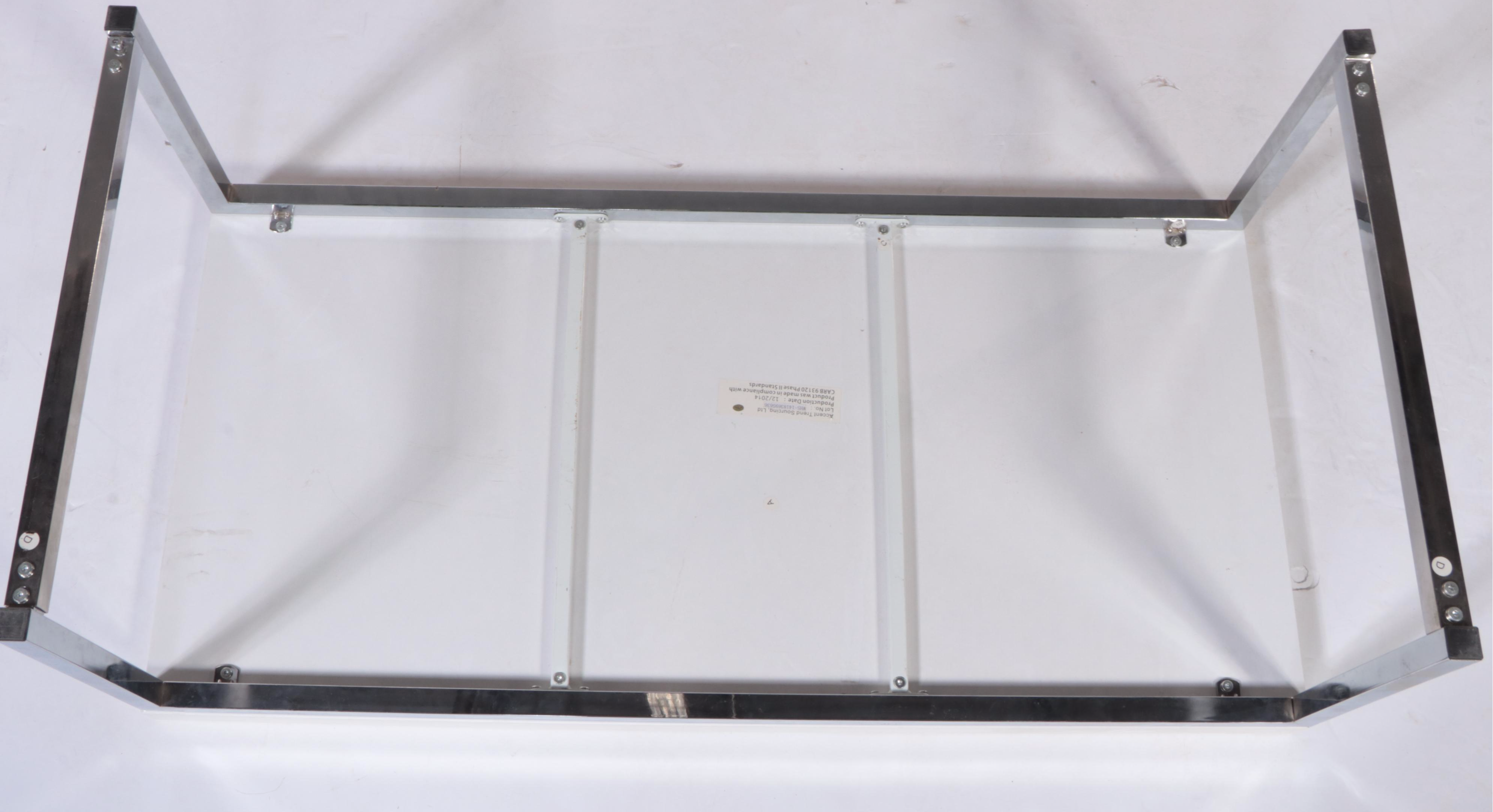 Accent Trend Sourcing Modernist Style Chrome and White Laminate Coffee