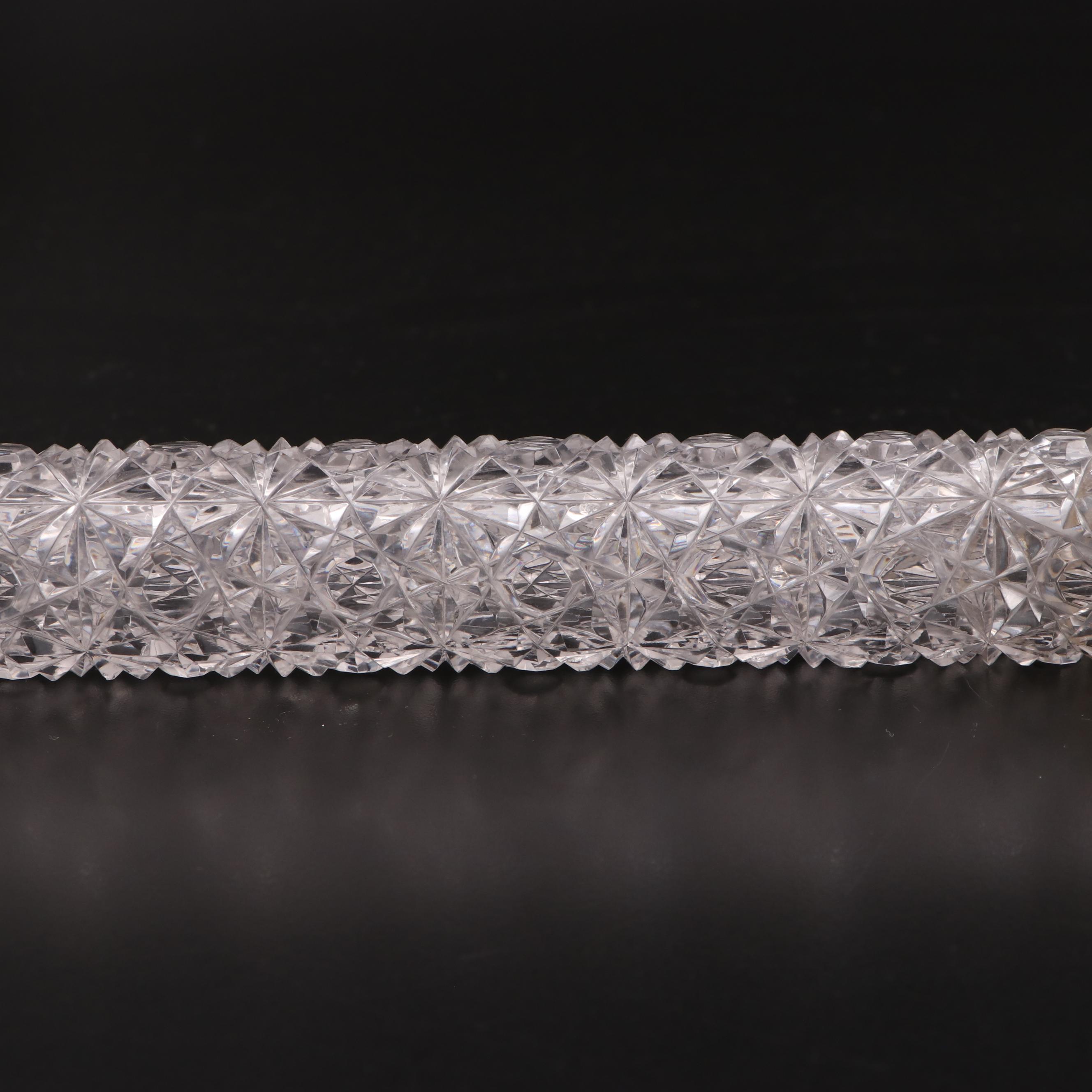 Victorian Cut Glass Cylinder Vanity Bottle with Sterling Silver Cap EBTH