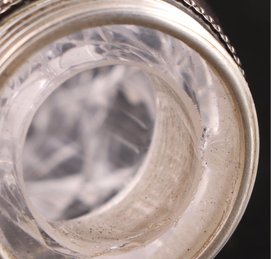 Victorian Cut Glass Cylinder Vanity Bottle with Sterling Silver Cap EBTH