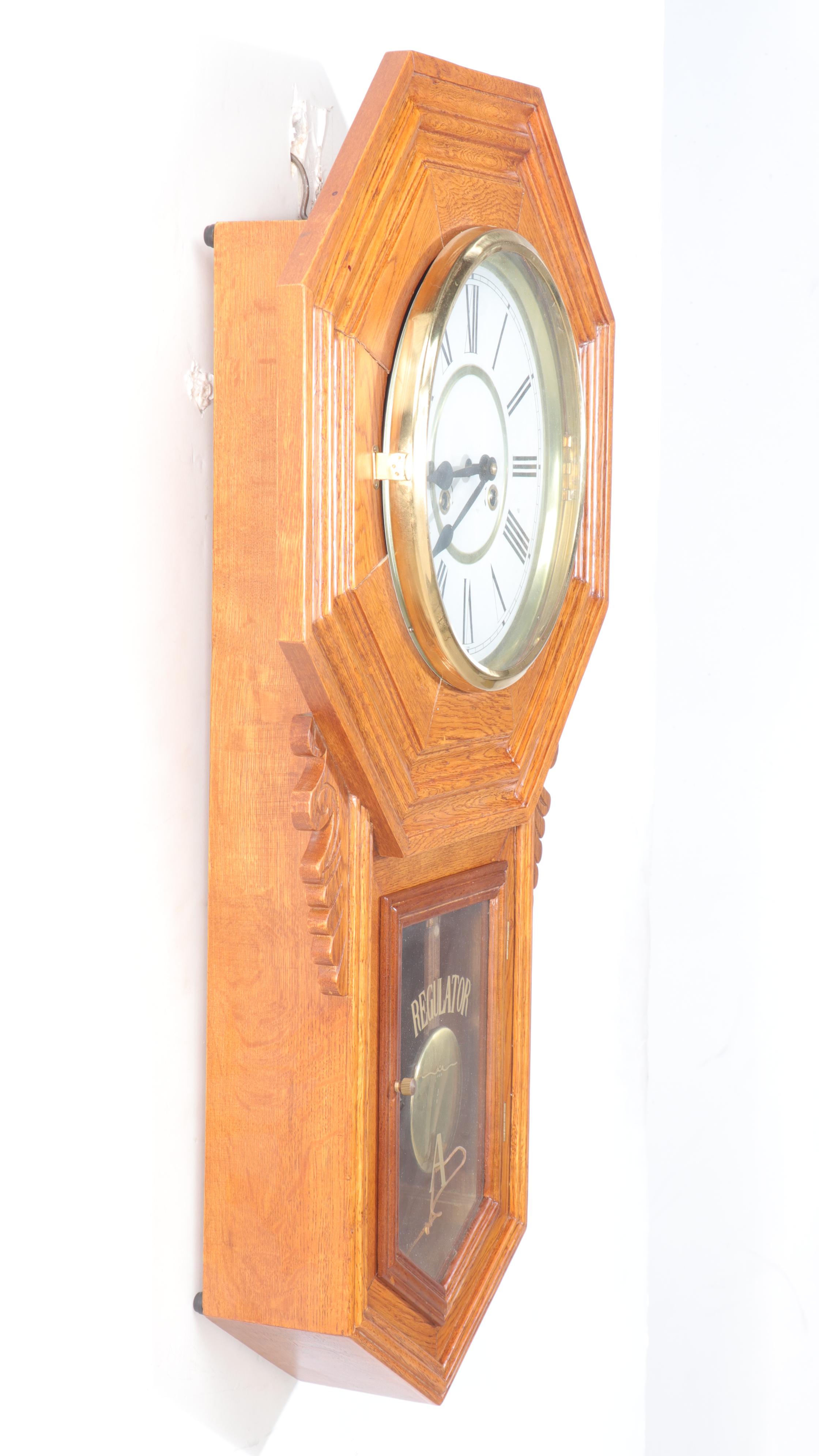 Wooden Regulator Wall Clock EBTH