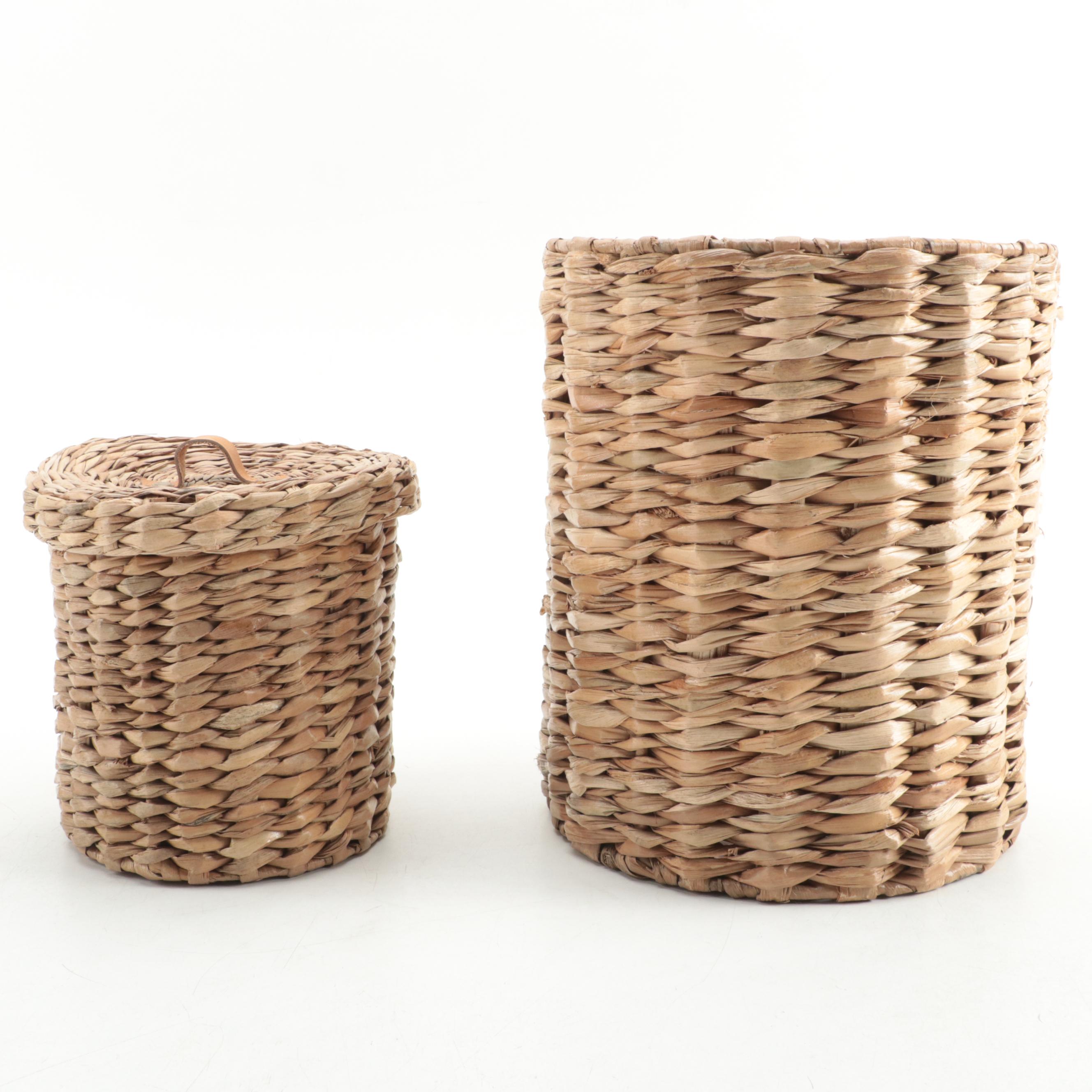 Restoration Hardware Wooden Finial, Marble Cone Seashells and Seagrass