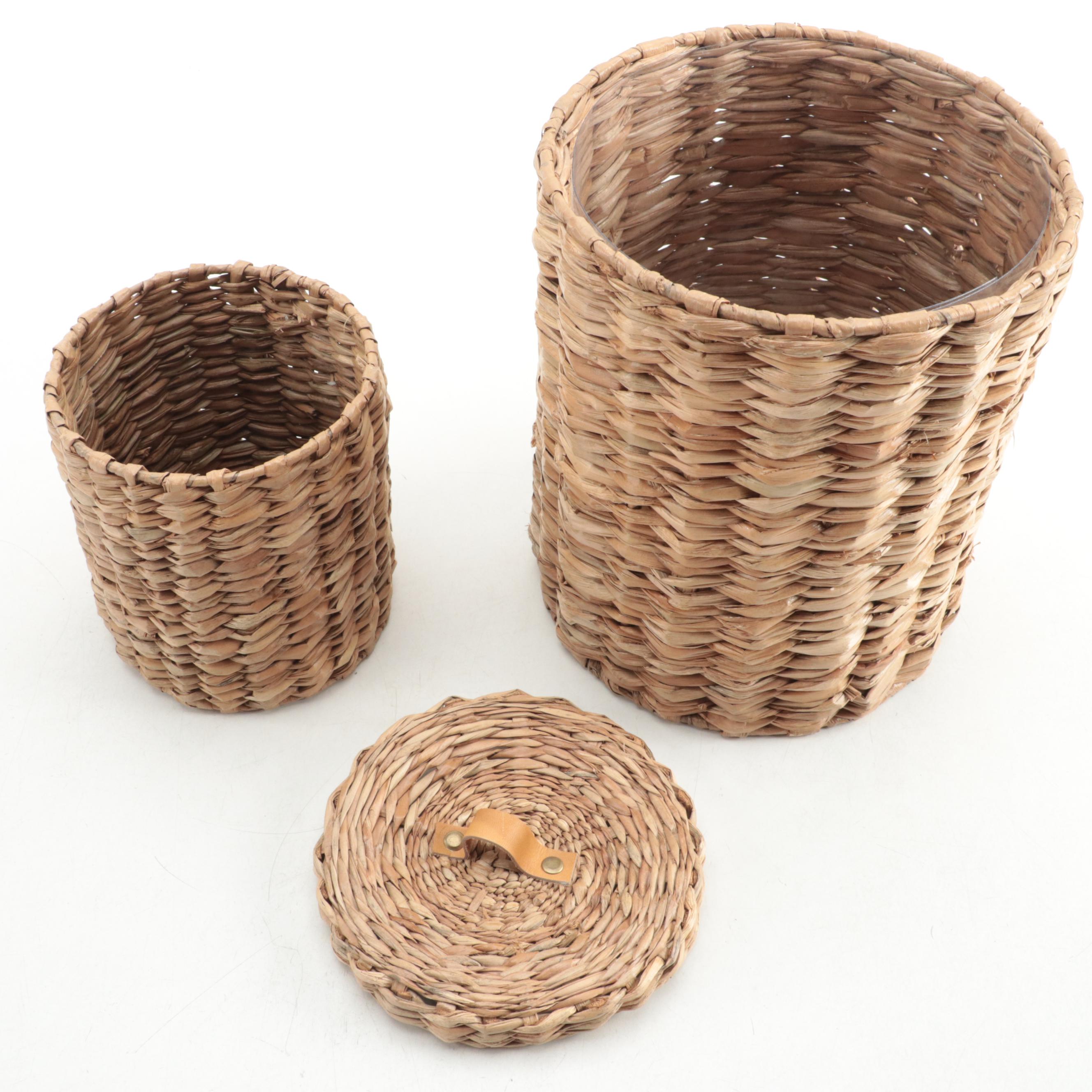 Restoration Hardware Wooden Finial, Marble Cone Seashells and Seagrass