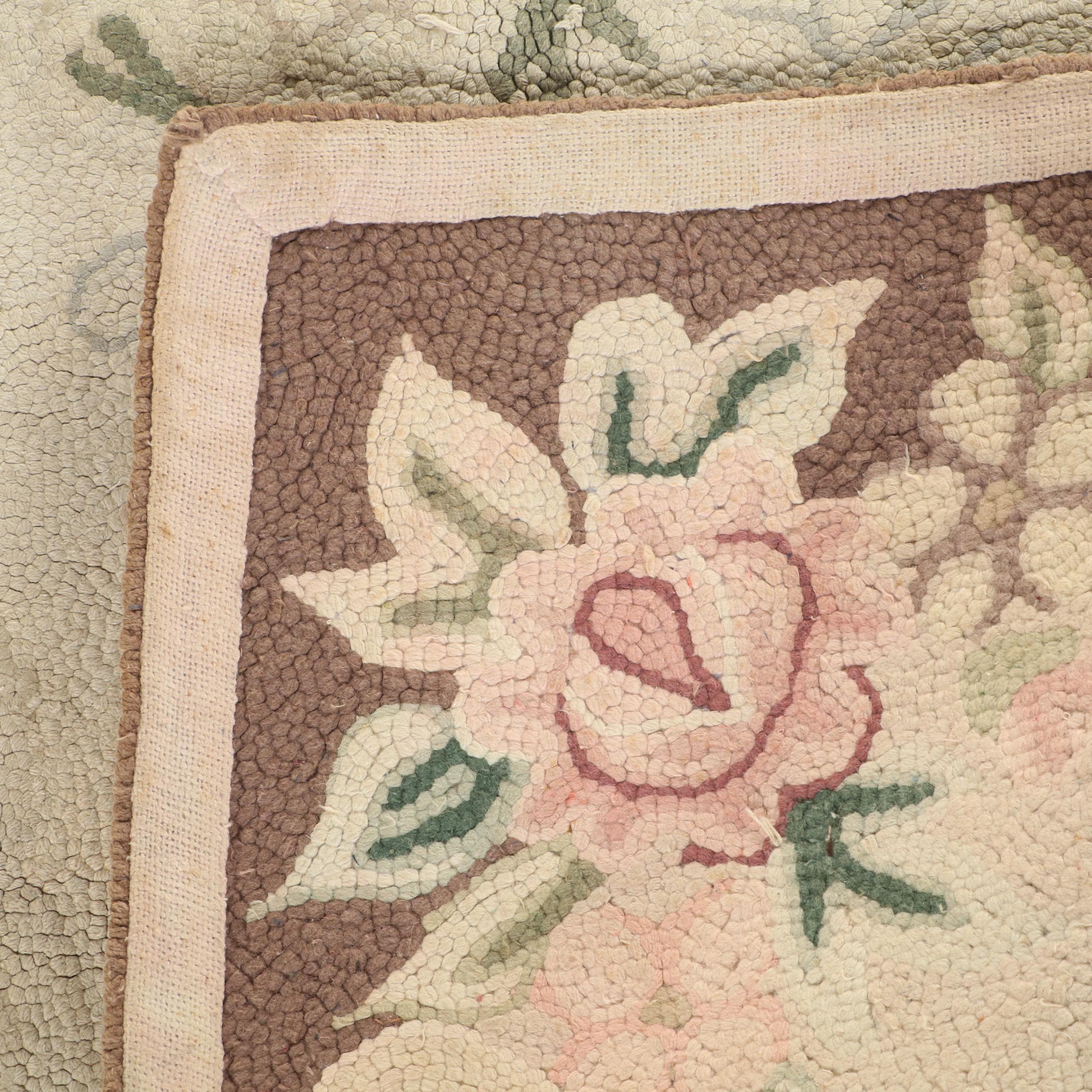 3' x 5' HandHooked French Provincial Style Floral Area Rug EBTH