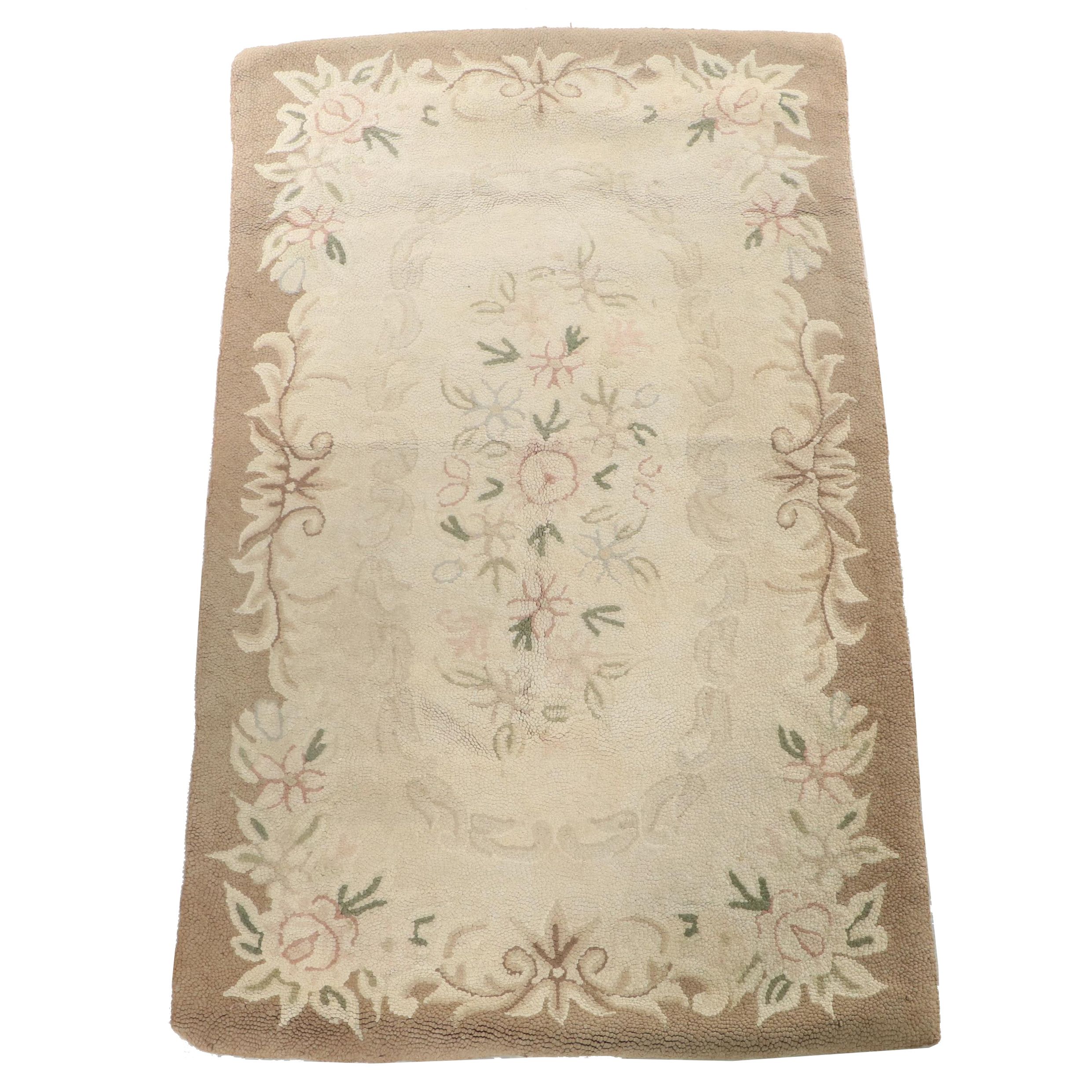 3' x 5' HandHooked French Provincial Style Floral Area Rug EBTH
