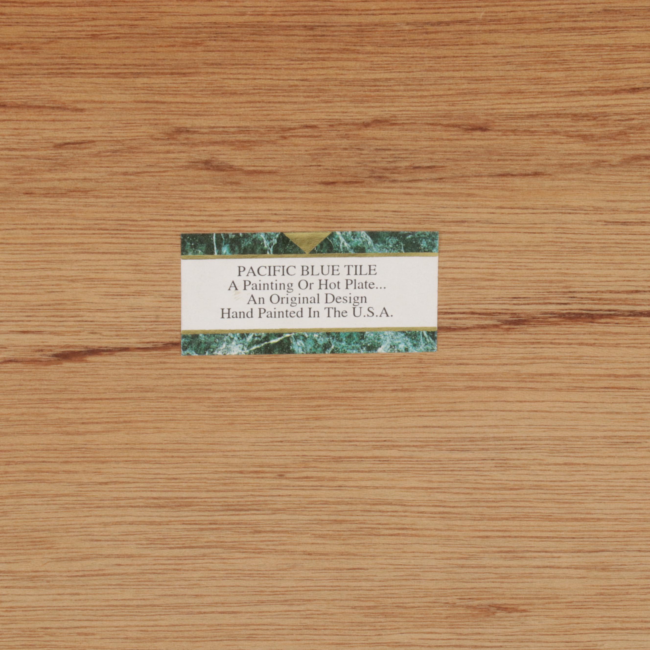 Pacific Blue Tile and Triton Tile HandPainted Ceramic Tiles of Tropical Birds EBTH