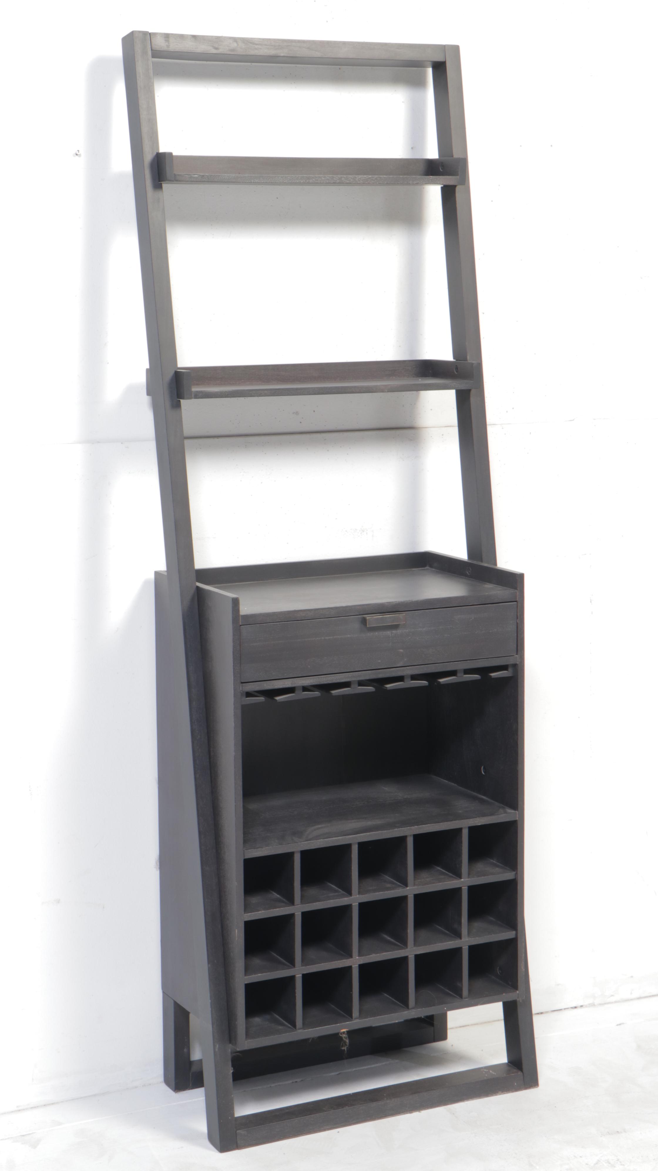 Crate & Barrel "Sloane" Leaning Wine Bar and Bookcase EBTH