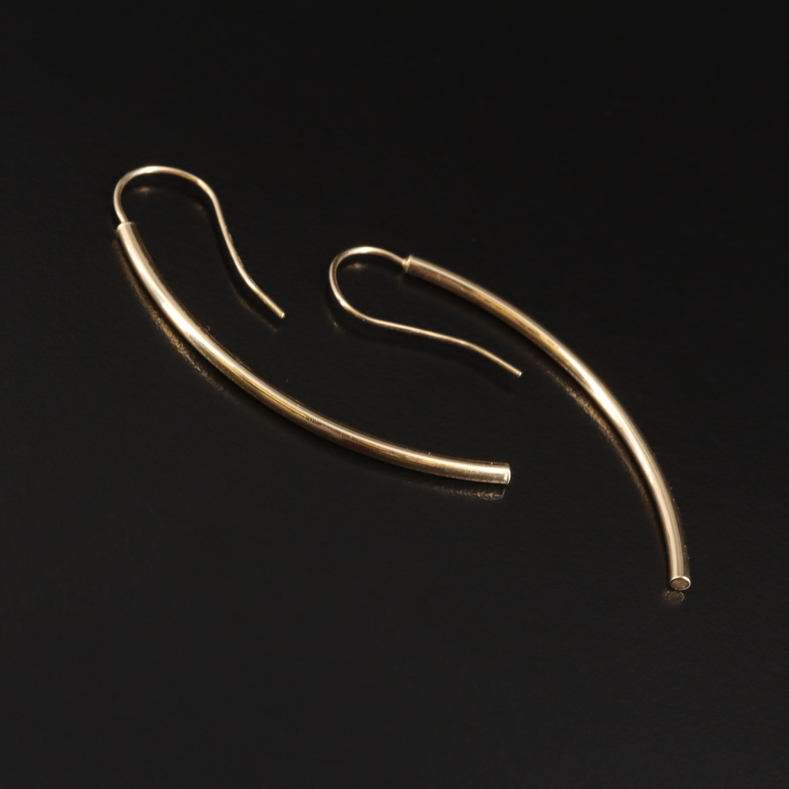 Italian 14K Curved Bar Earrings EBTH