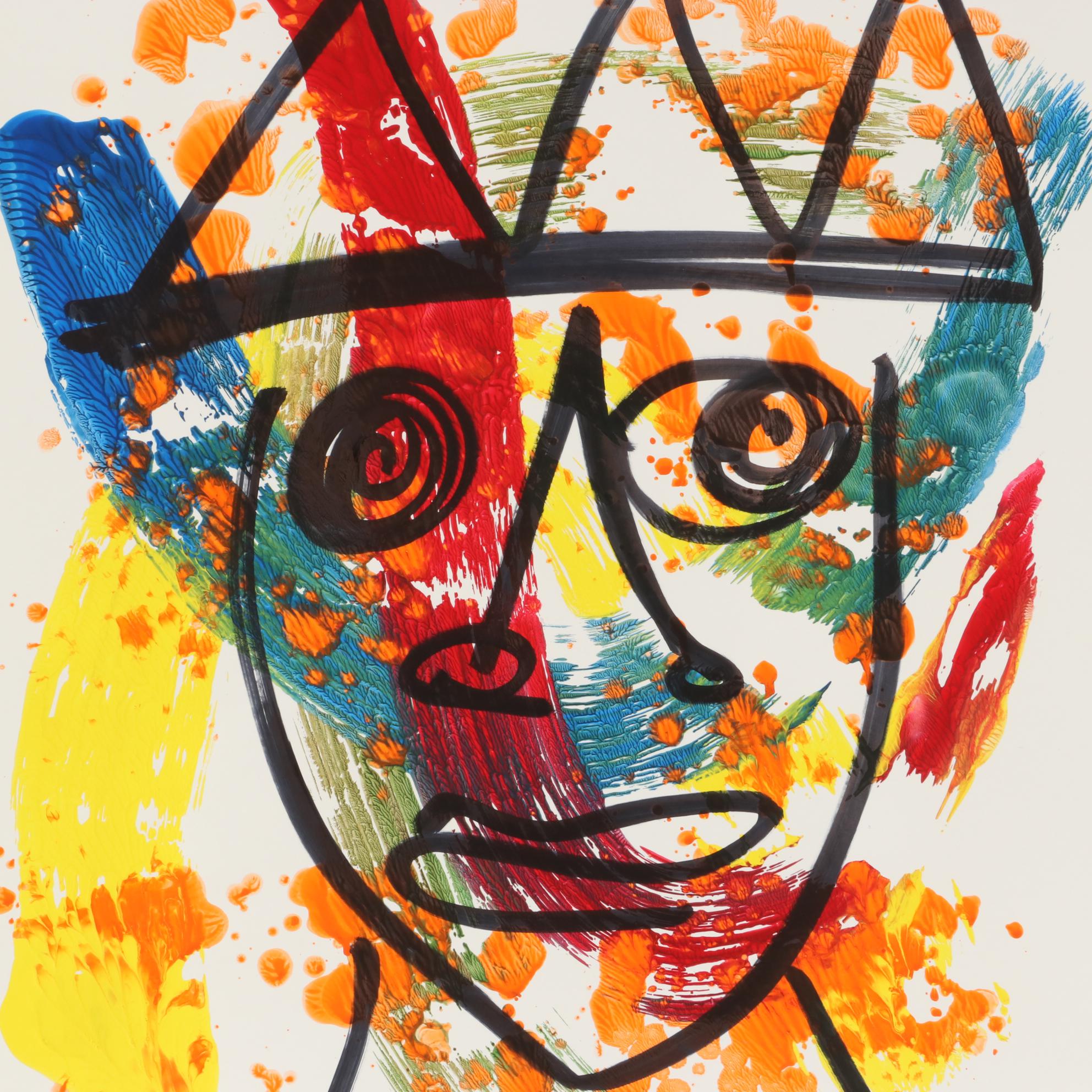 Peter Keil Abstract Portrait Acrylic Painting, Circa 2000 | EBTH