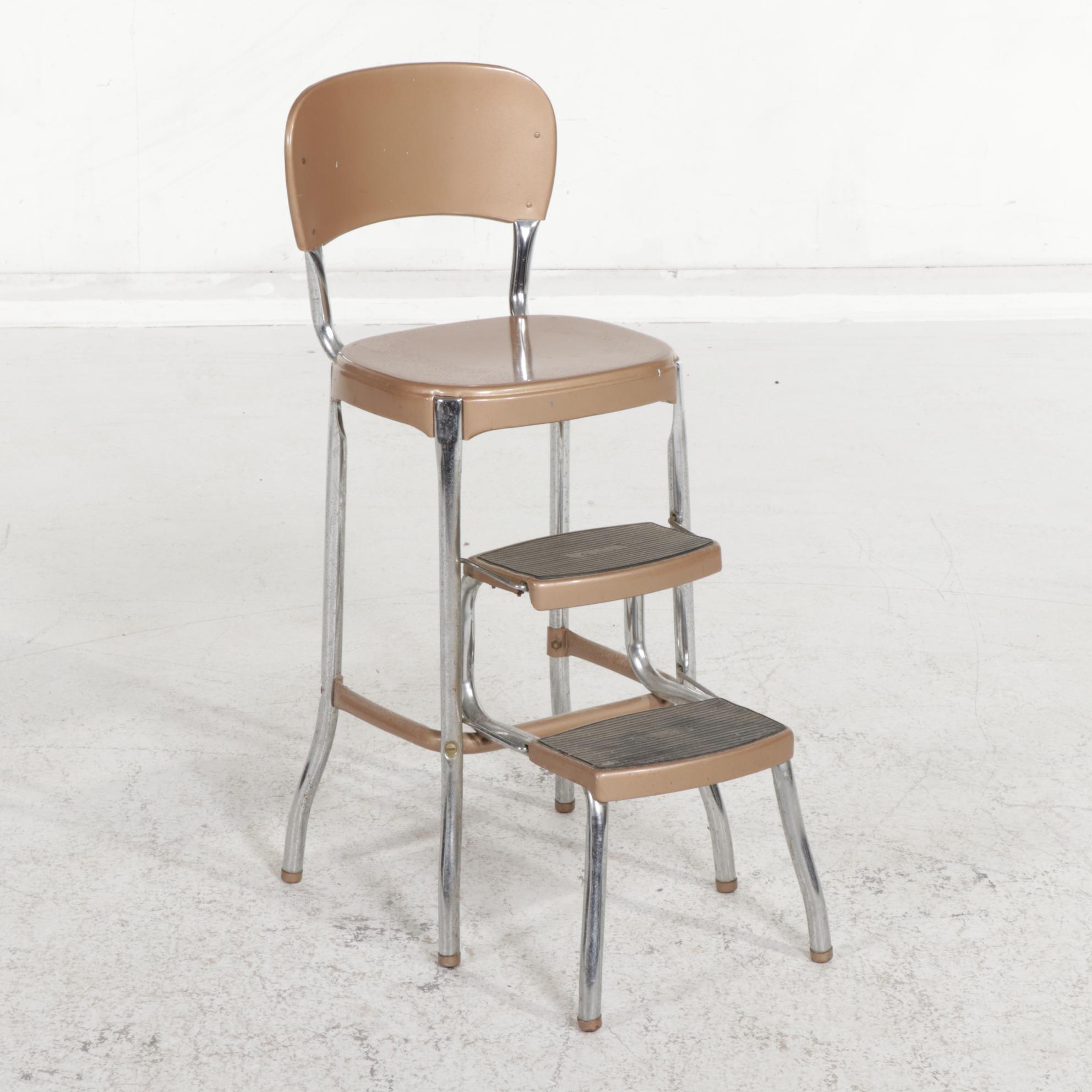 Stylaire Mid Century Modern Chrome CounterHeight Step Stool Chair EBTH