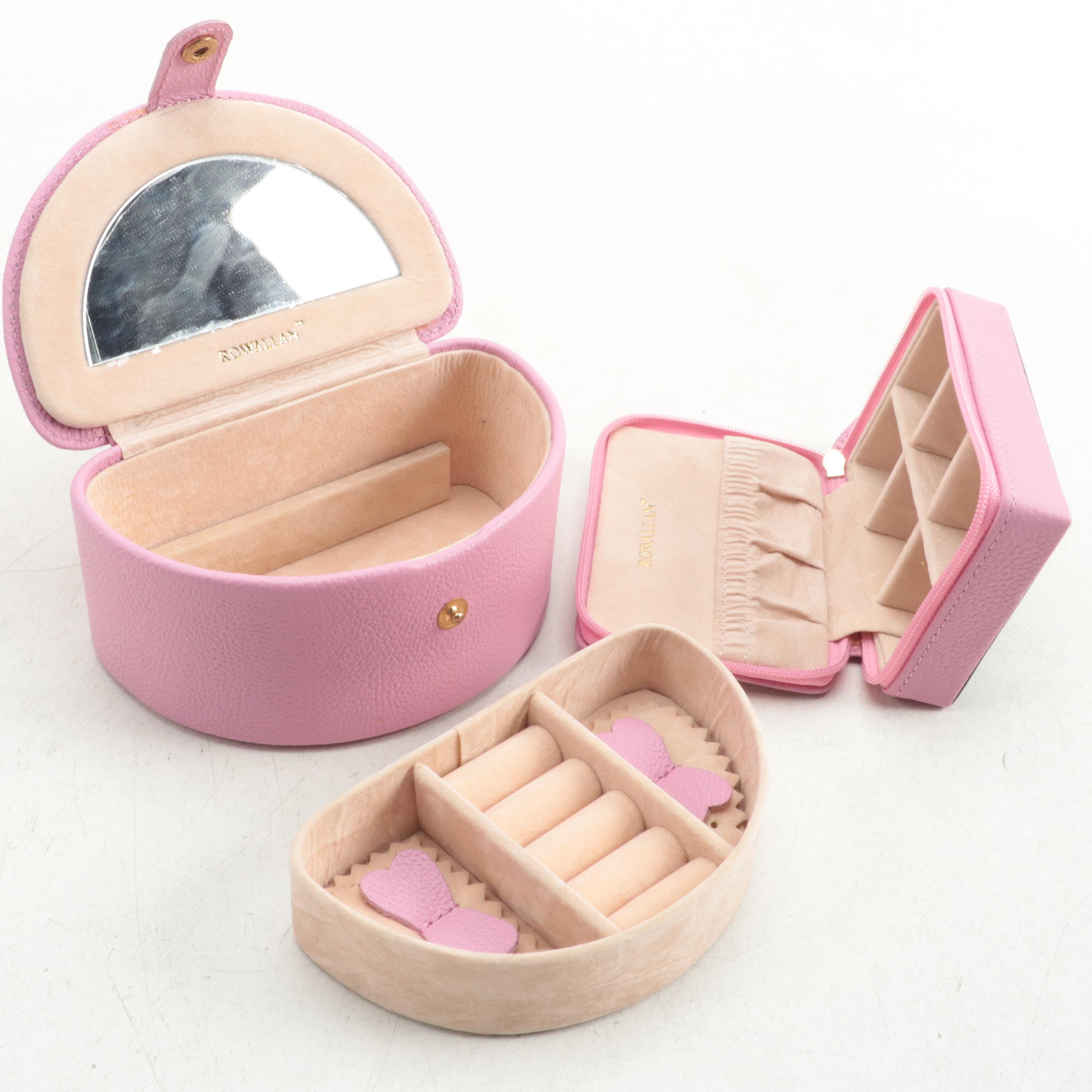 Rowallan Pink Leather Travel Jewelry Cases EBTH