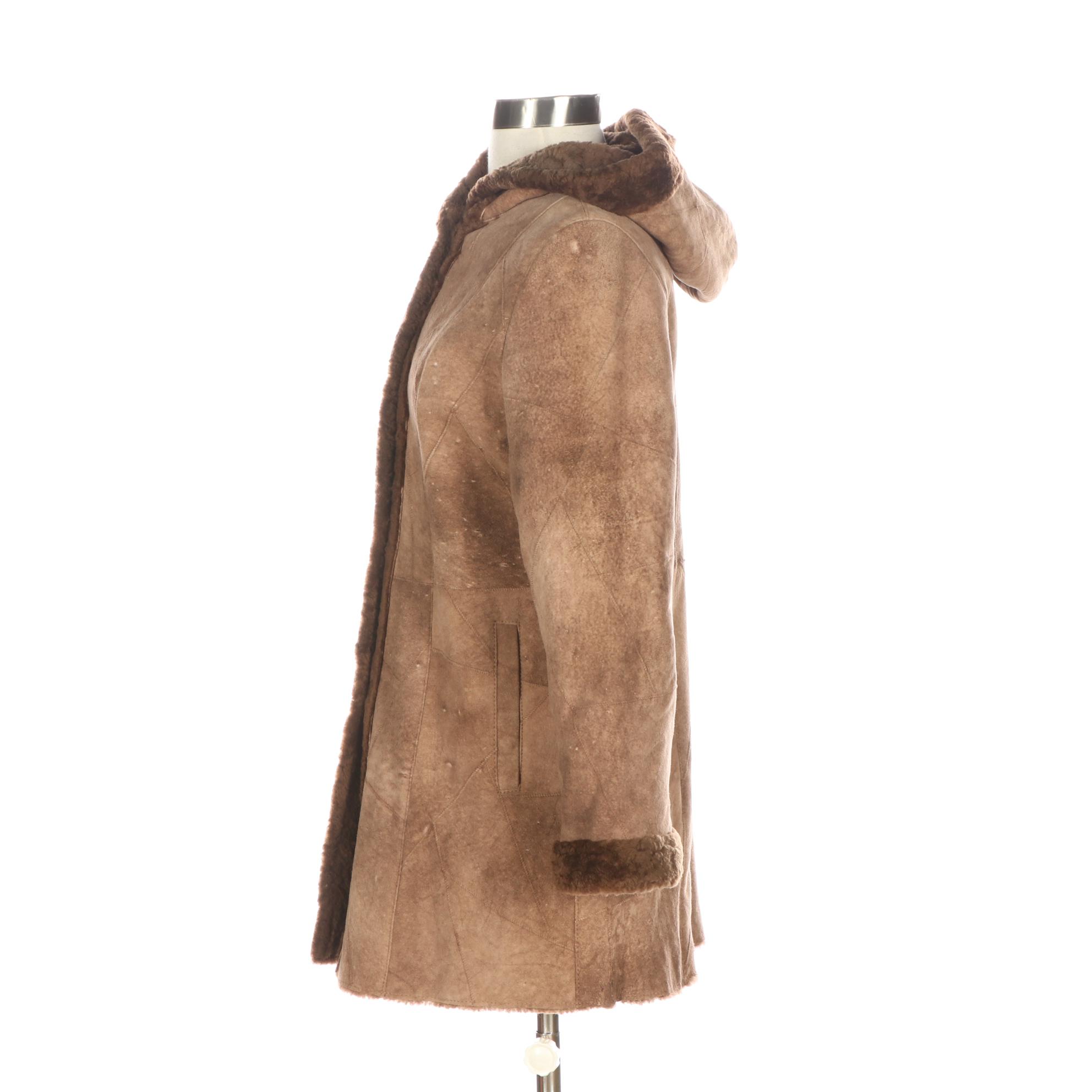 Balmain Hooded Shearling Coat EBTH