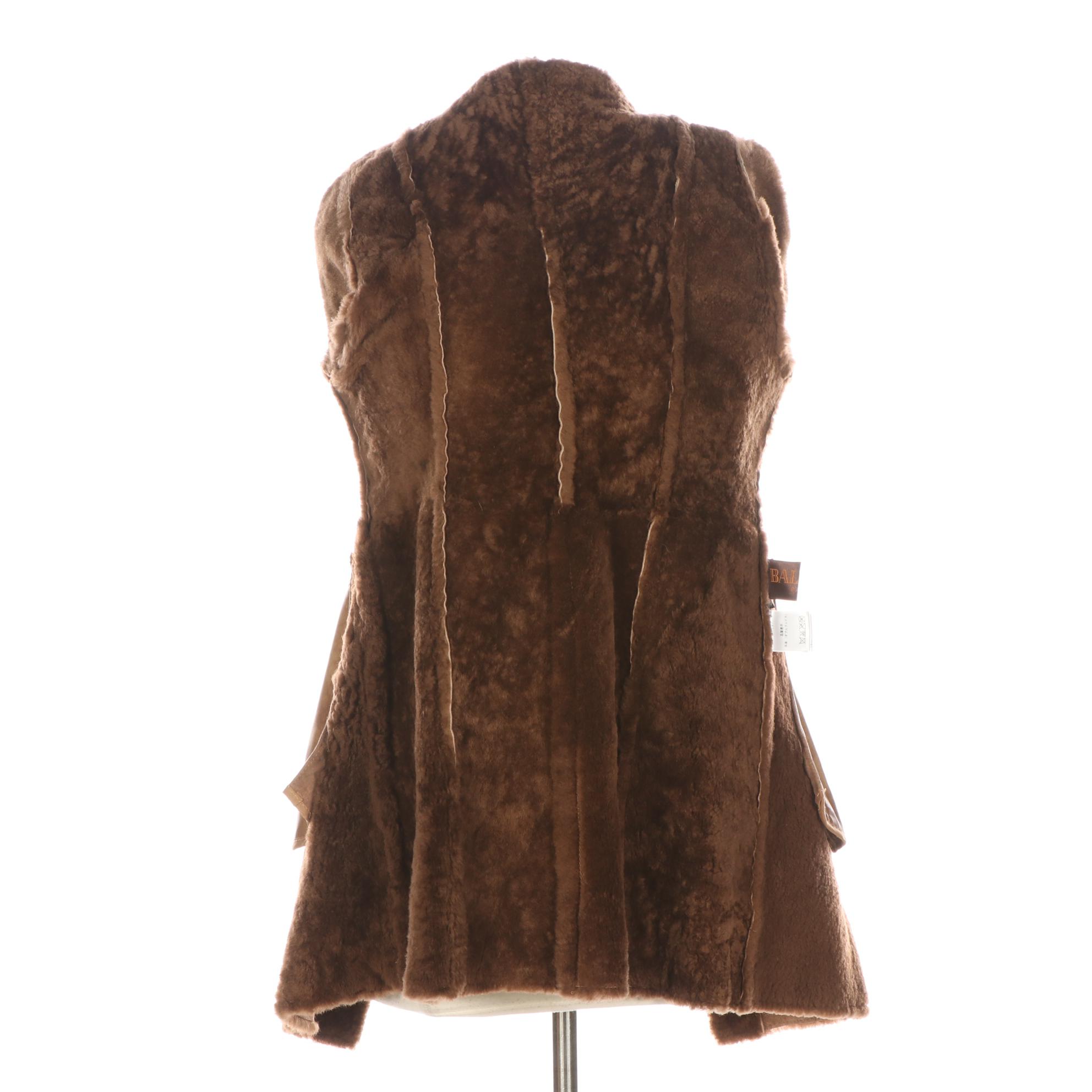 Balmain Hooded Shearling Coat EBTH