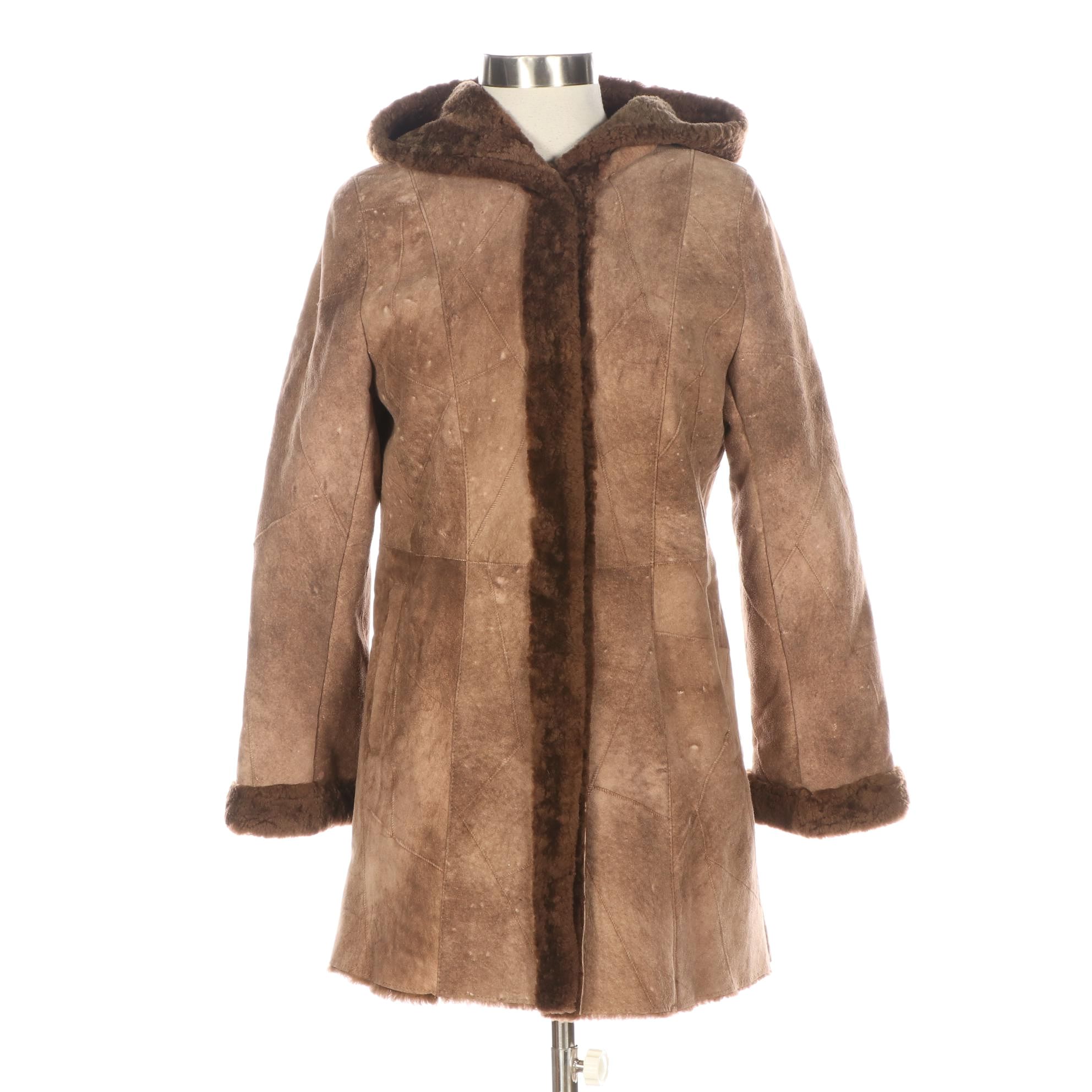 Balmain Hooded Shearling Coat EBTH