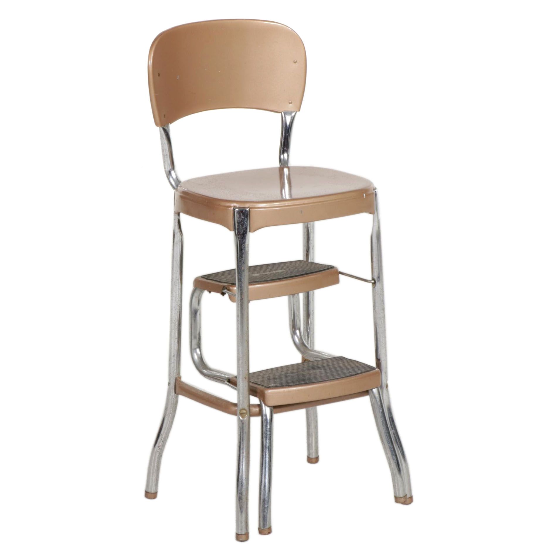 Stylaire Mid Century Modern Chrome CounterHeight Step Stool Chair EBTH