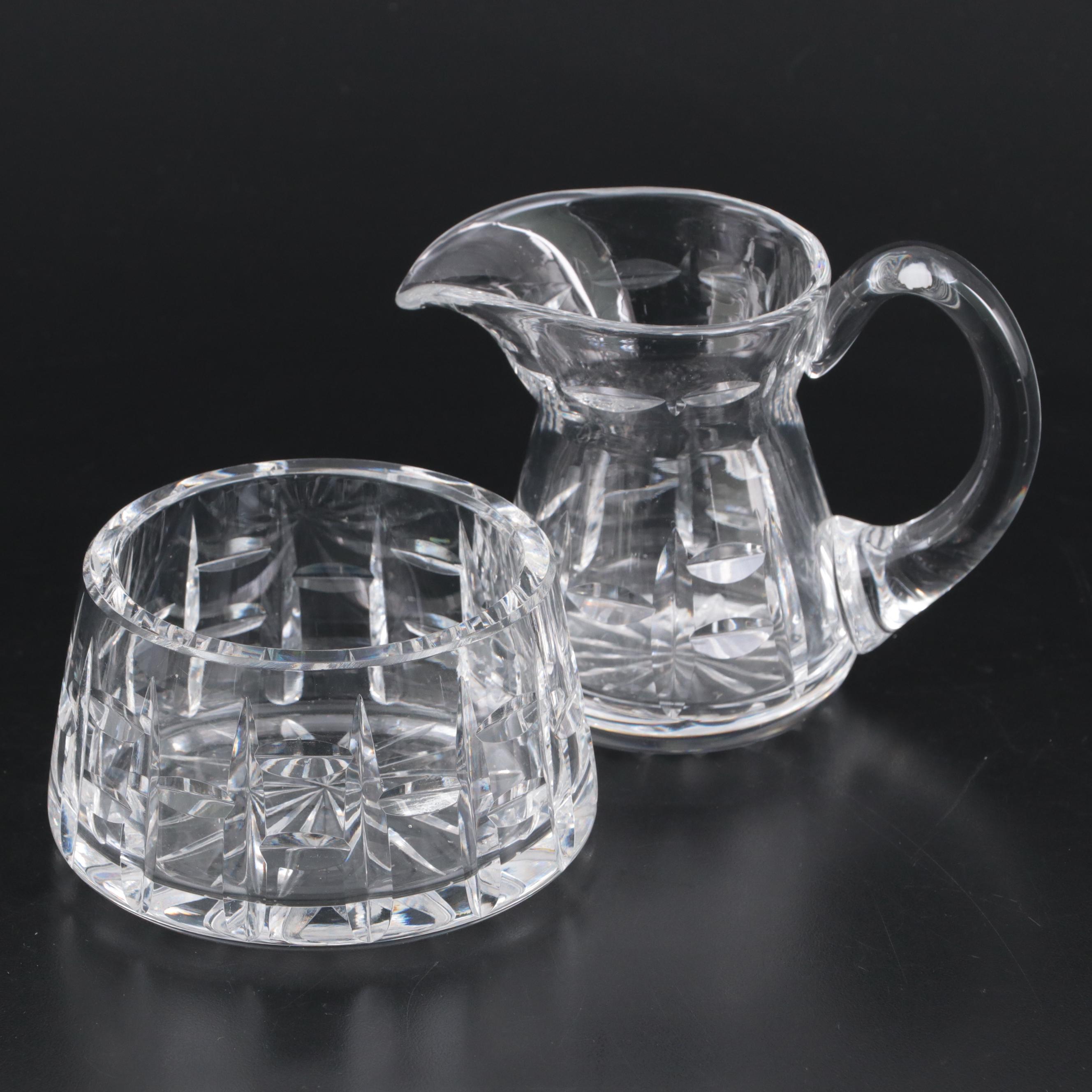 Waterford Crystal Open Sugar and Creamer, Late 20th Century EBTH