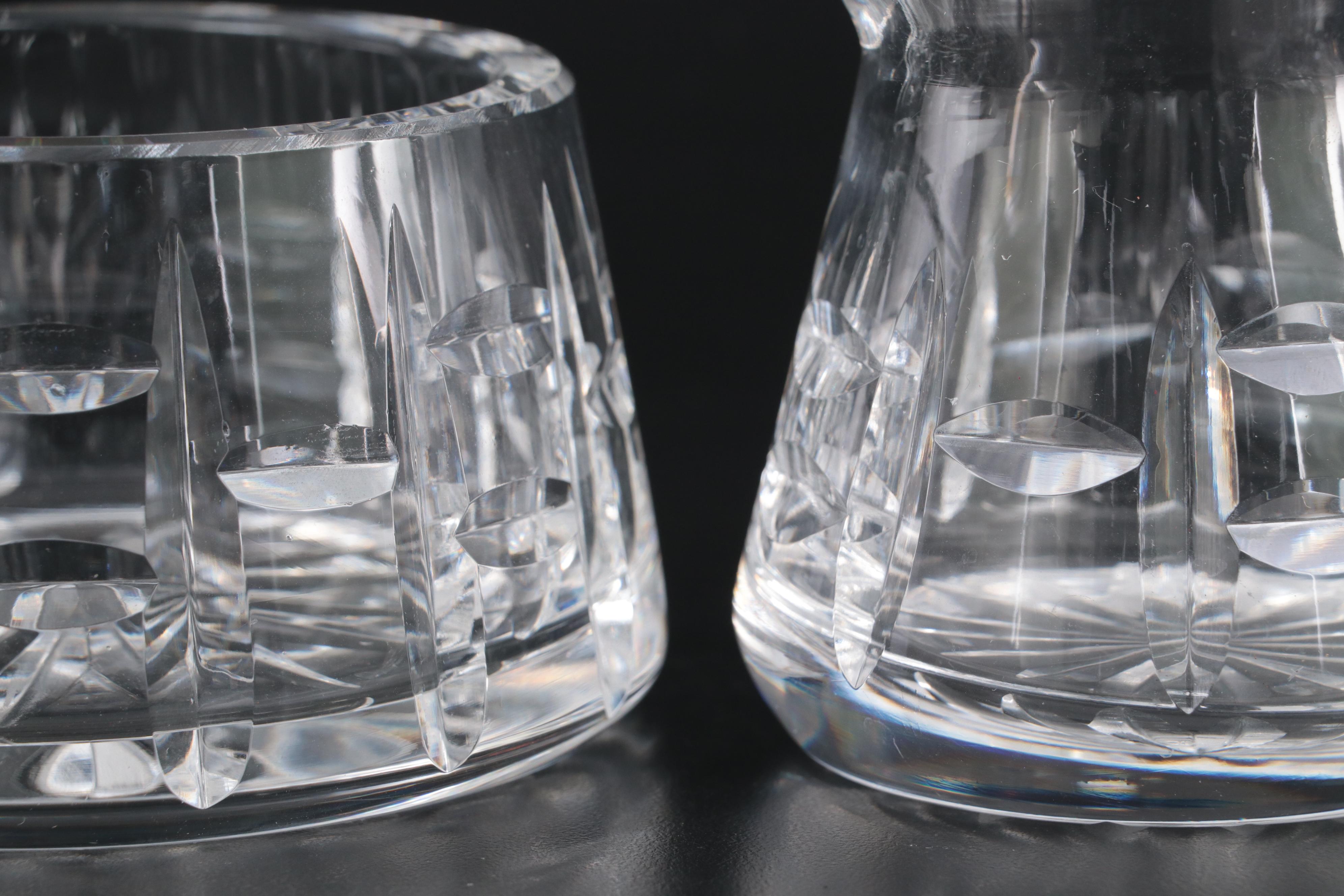 Waterford Crystal Open Sugar and Creamer, Late 20th Century EBTH