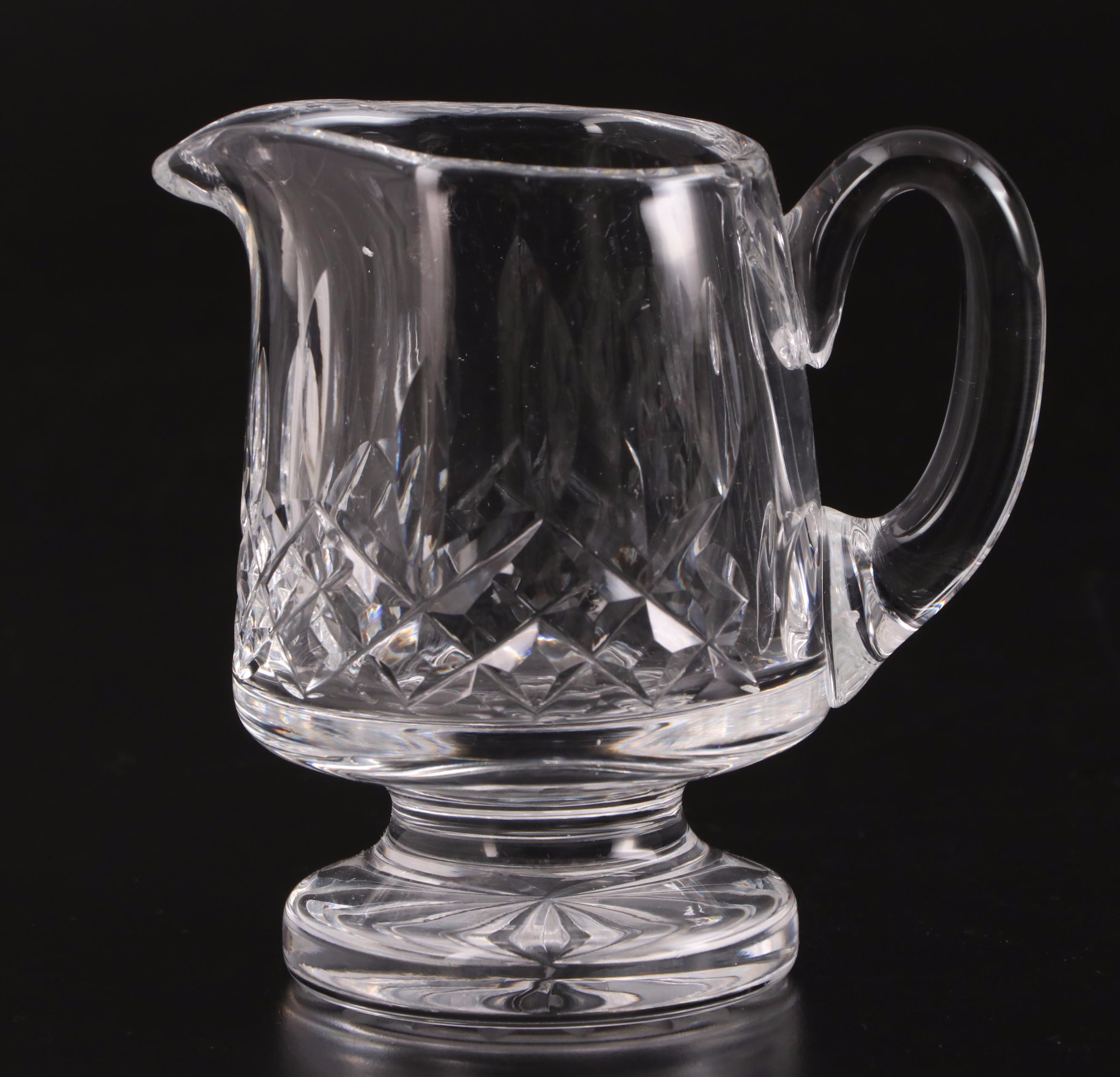 Waterford Crystal "Lismore" Creamer and Open Sugar with Bud Vase EBTH