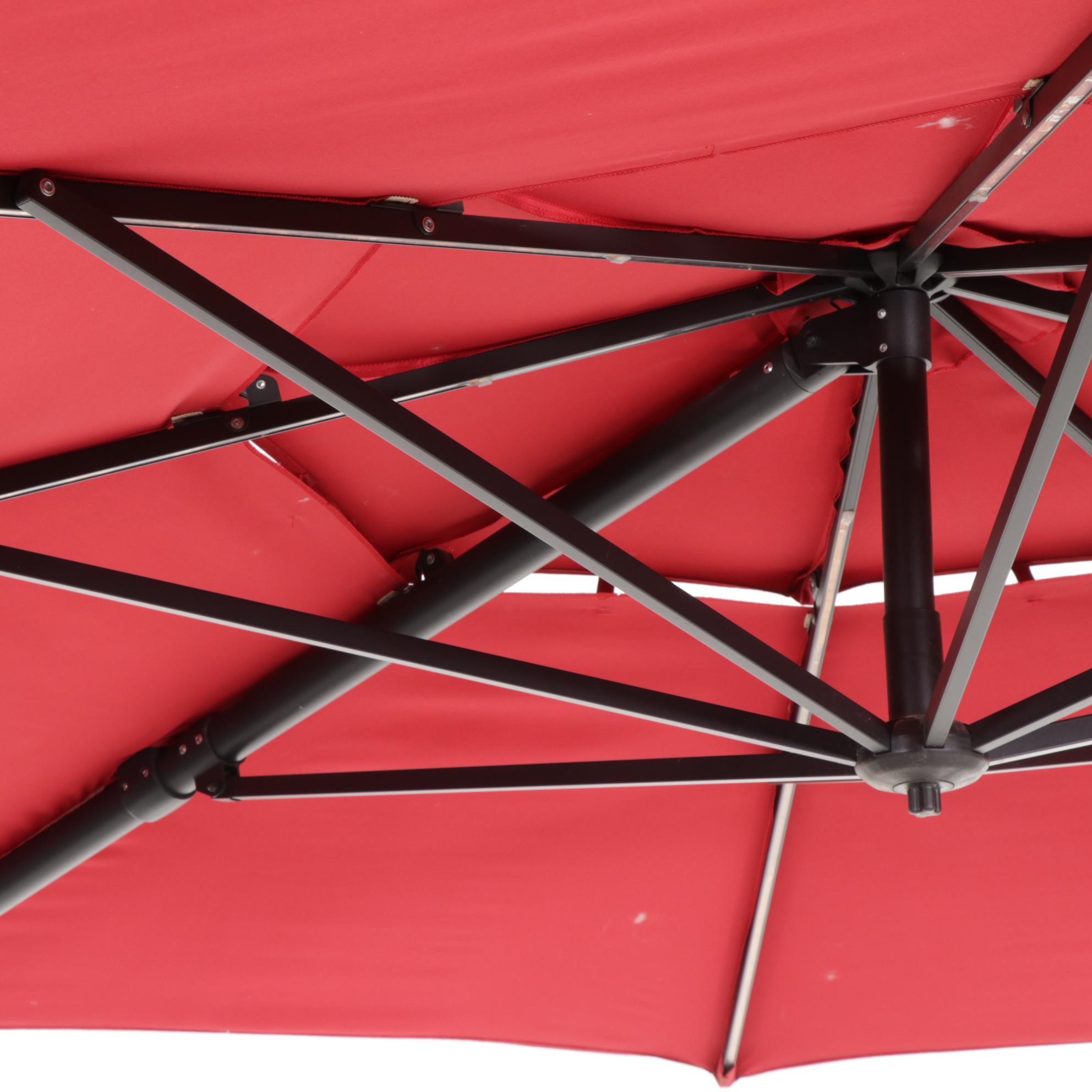 Cantilever Patio Umbrella With Weighted Base and Lights EBTH