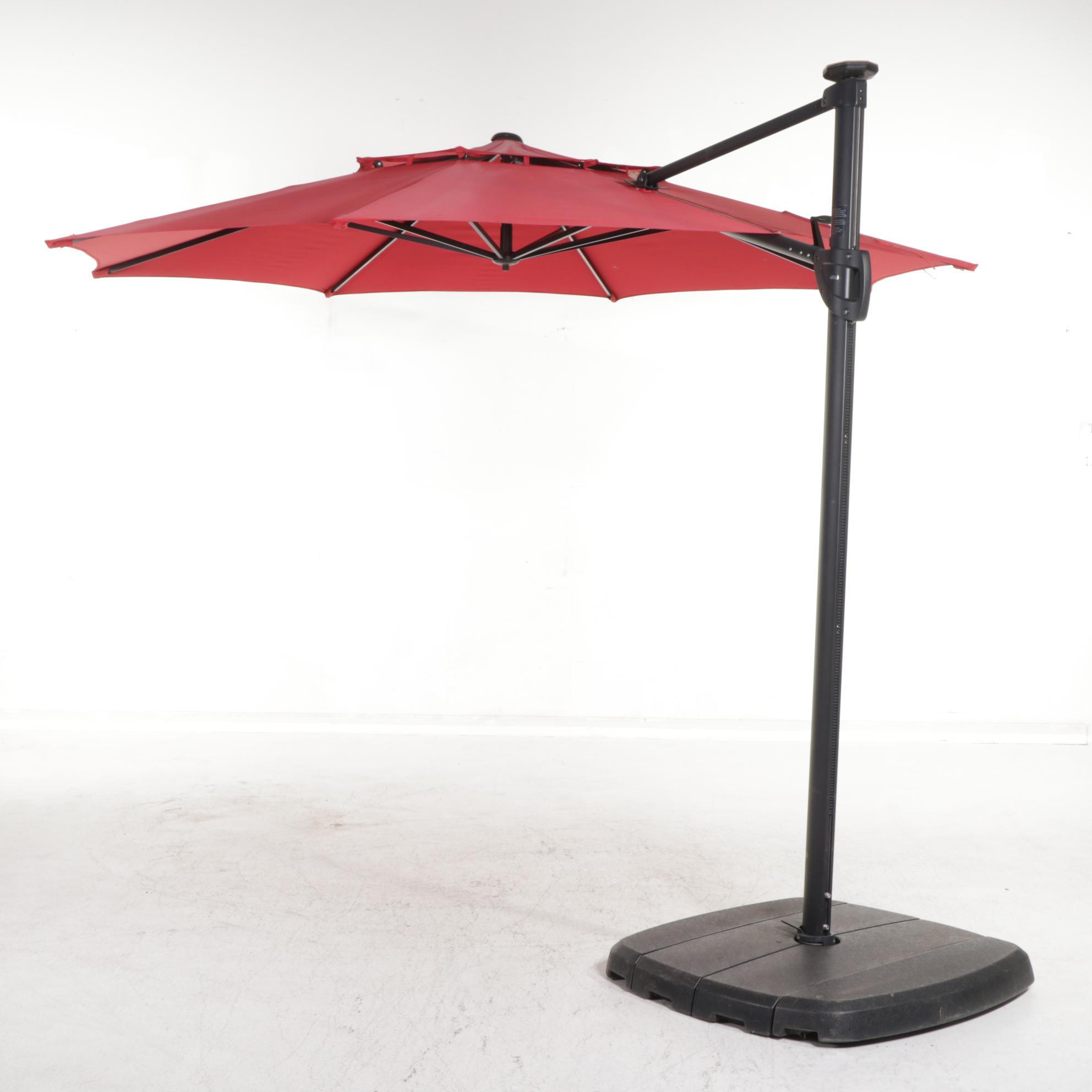 Cantilever Patio Umbrella With Weighted Base and Lights EBTH