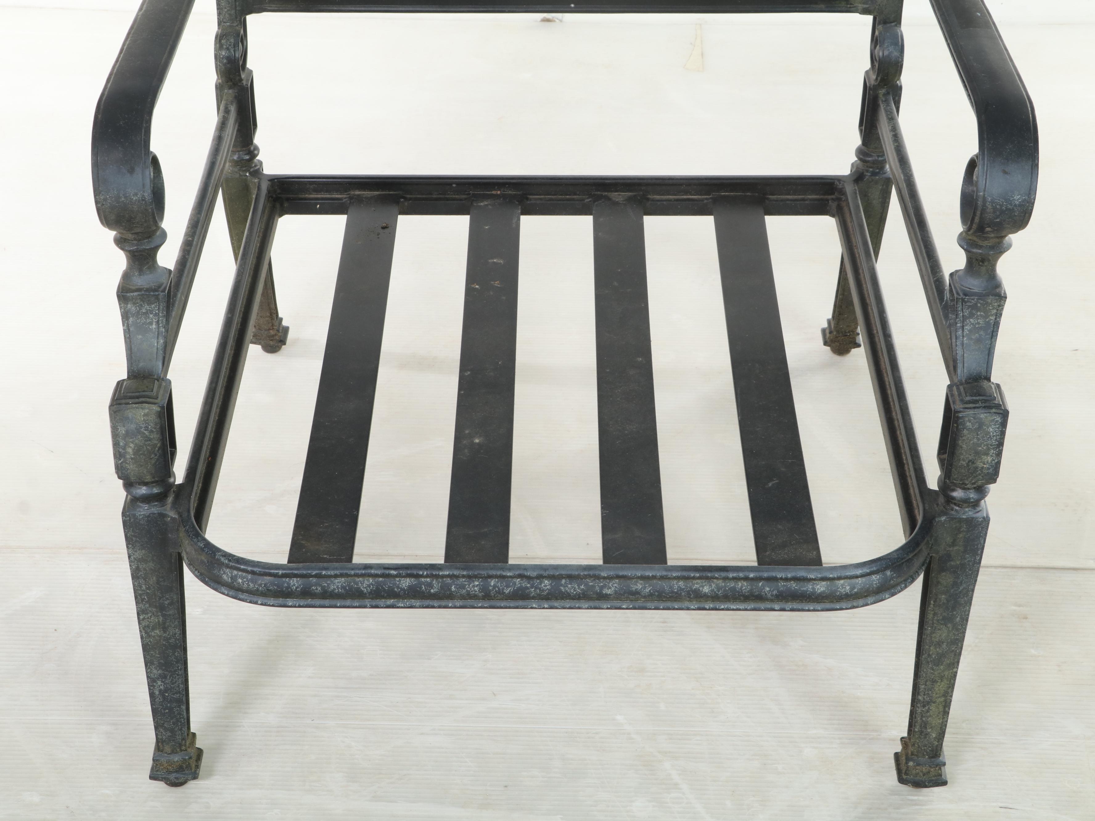 Frontgate Pair of Neoclassical Patio Lounge Chairs with Ottoman EBTH