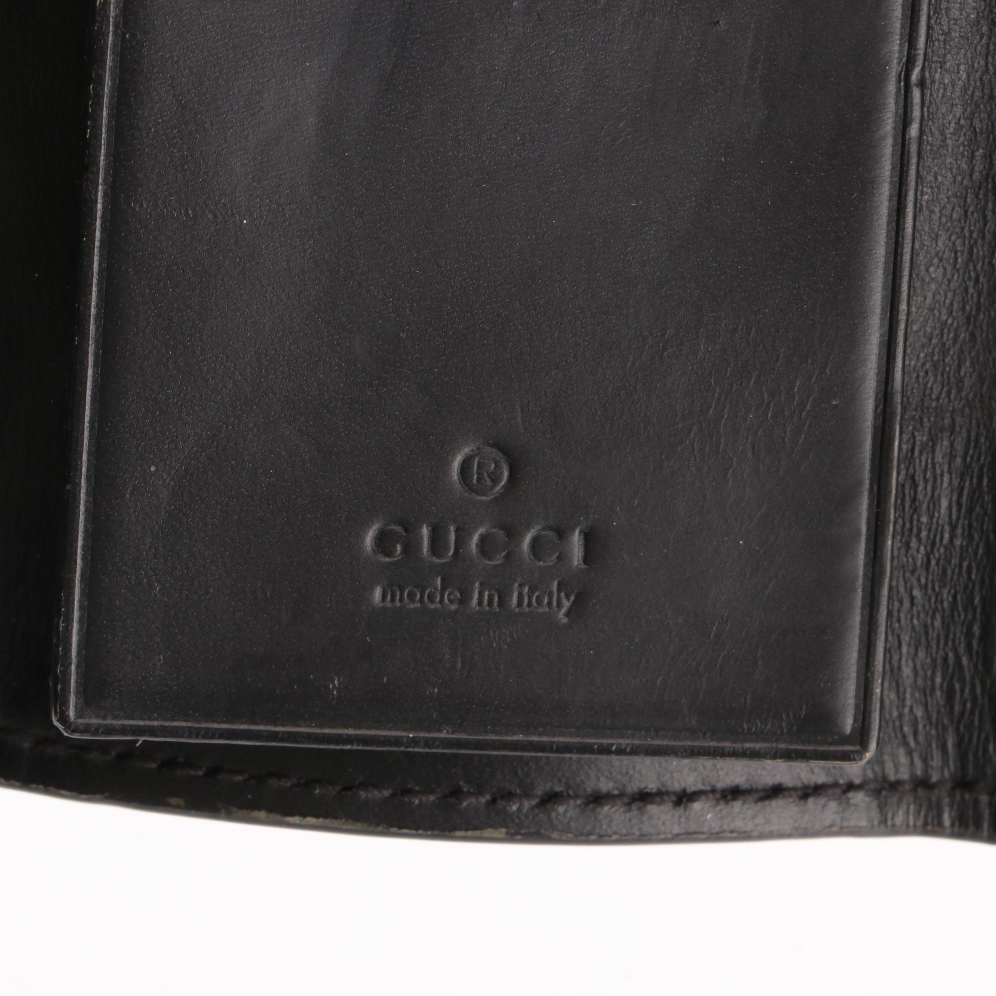 Gucci Key Holder in Black Guccissima Leather and  Trim EBTH
