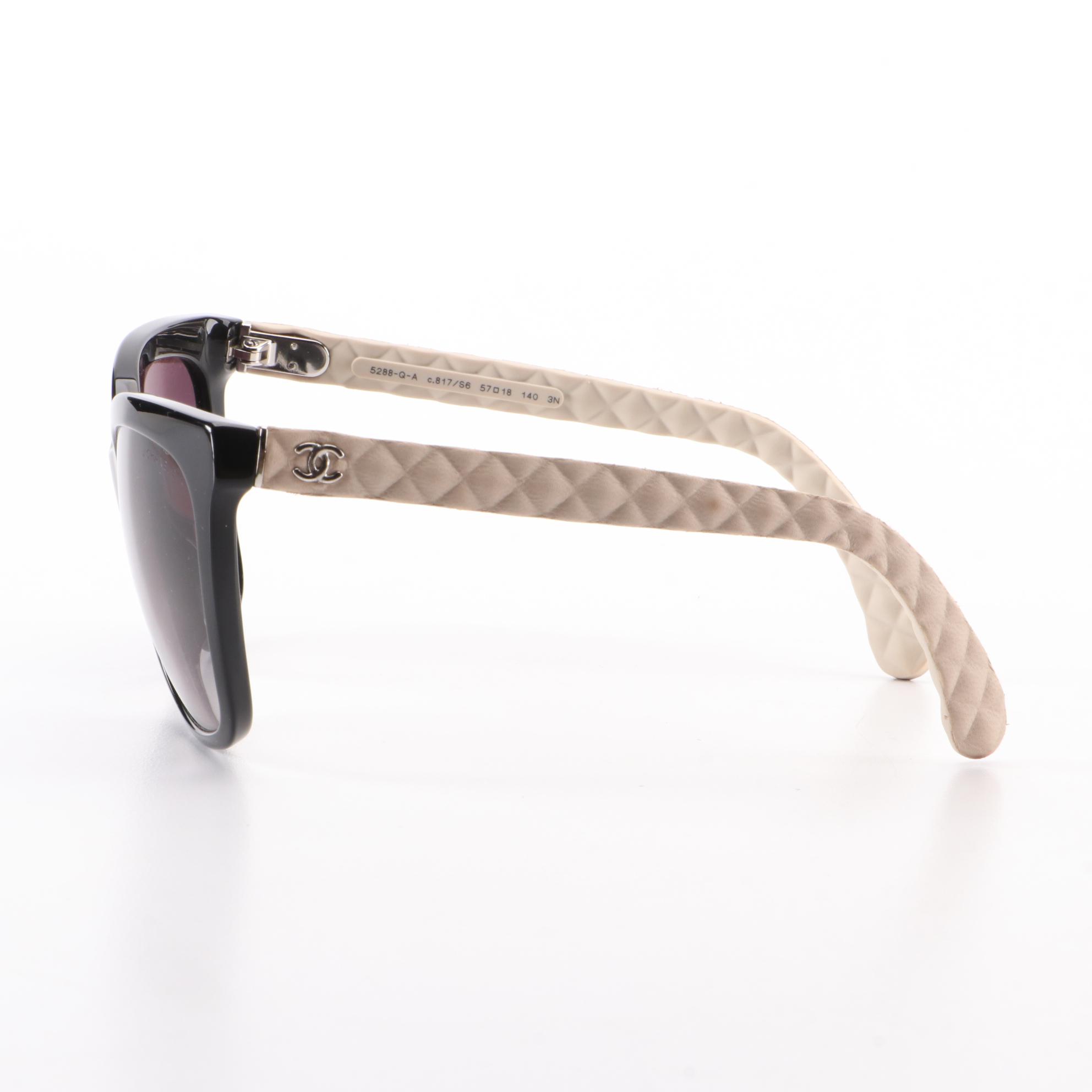 Chanel 5288 Matelassé Effect Sunglasses with Case EBTH