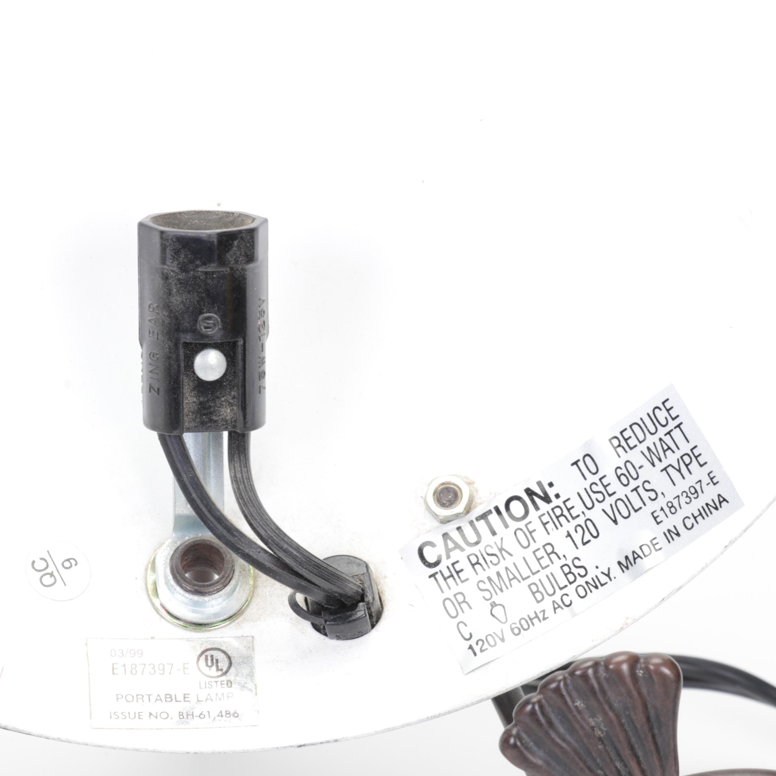 Pair of Dragonfly Slag Glass Tabletop Night Lights EBTH