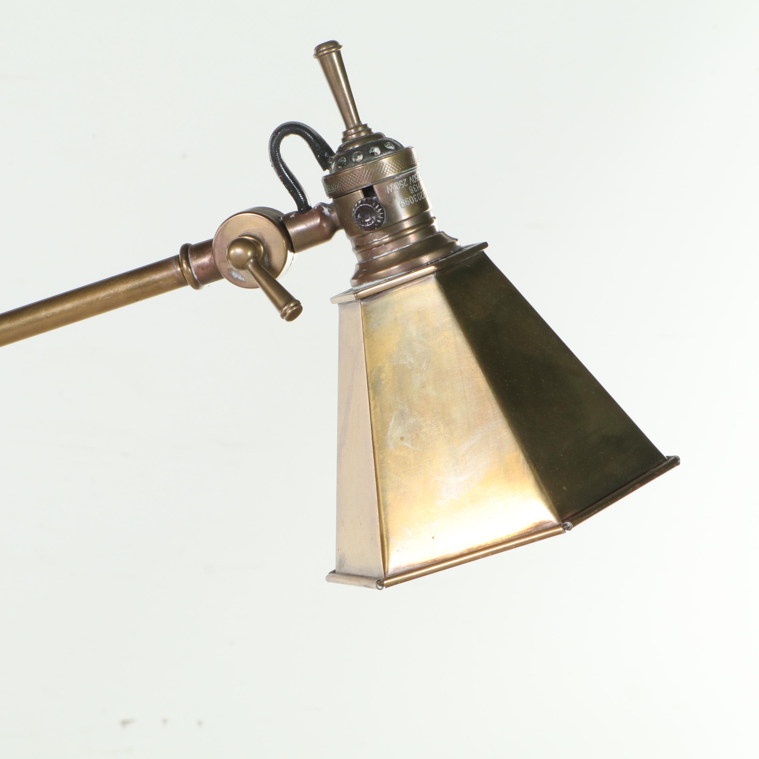 Brass Floor Lamp with AdjustableArm EBTH