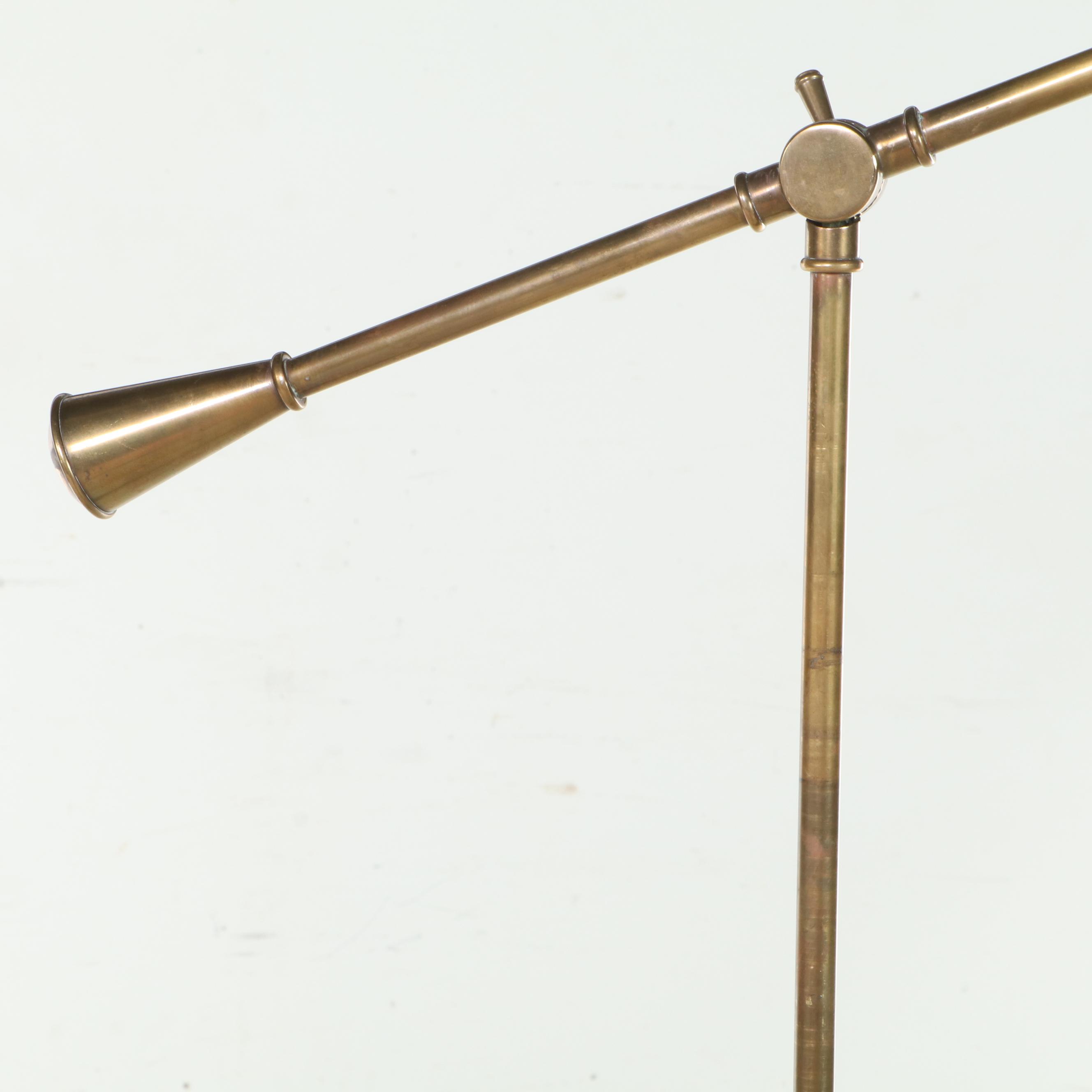 Brass Floor Lamp with AdjustableArm EBTH
