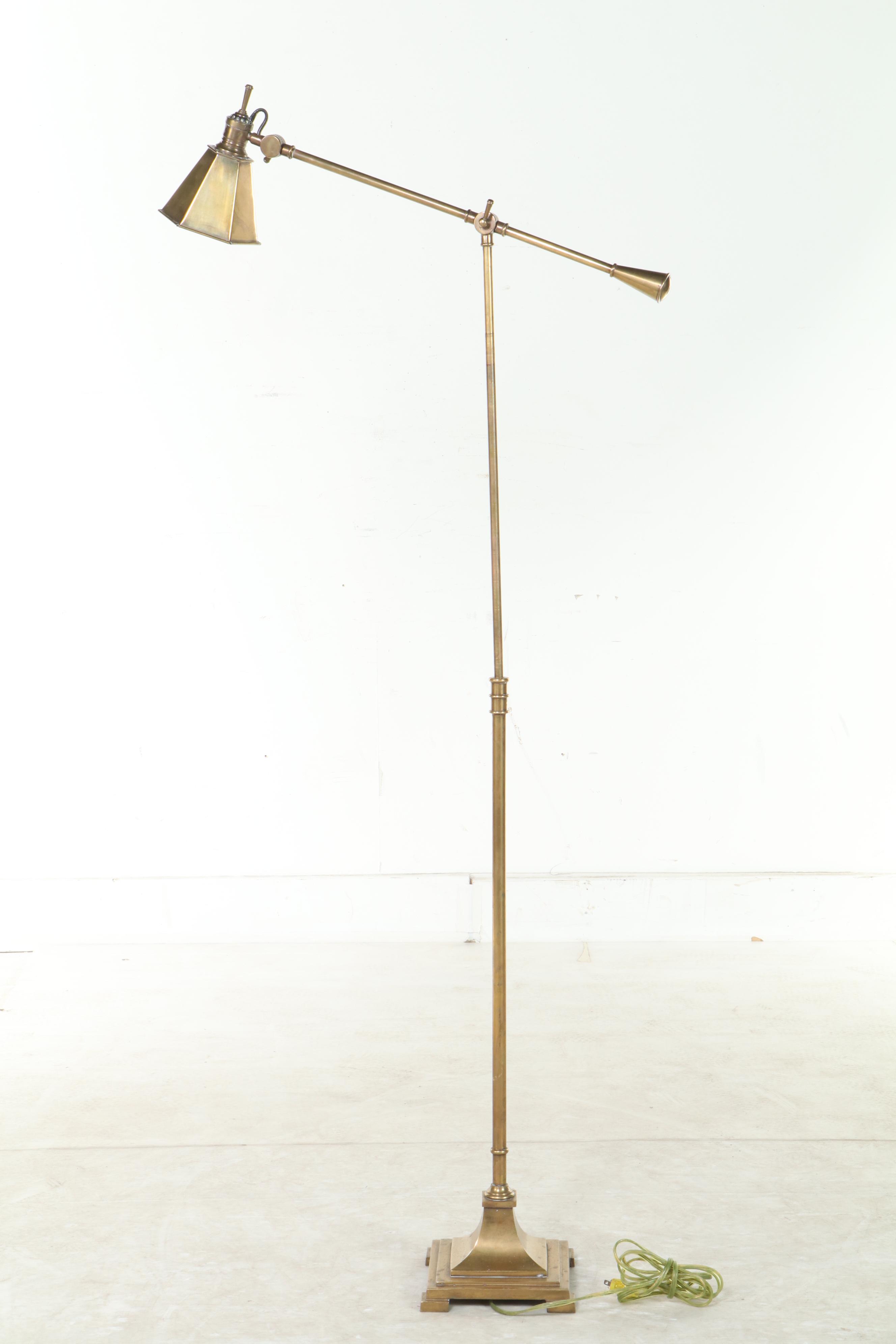 Brass Floor Lamp with AdjustableArm EBTH