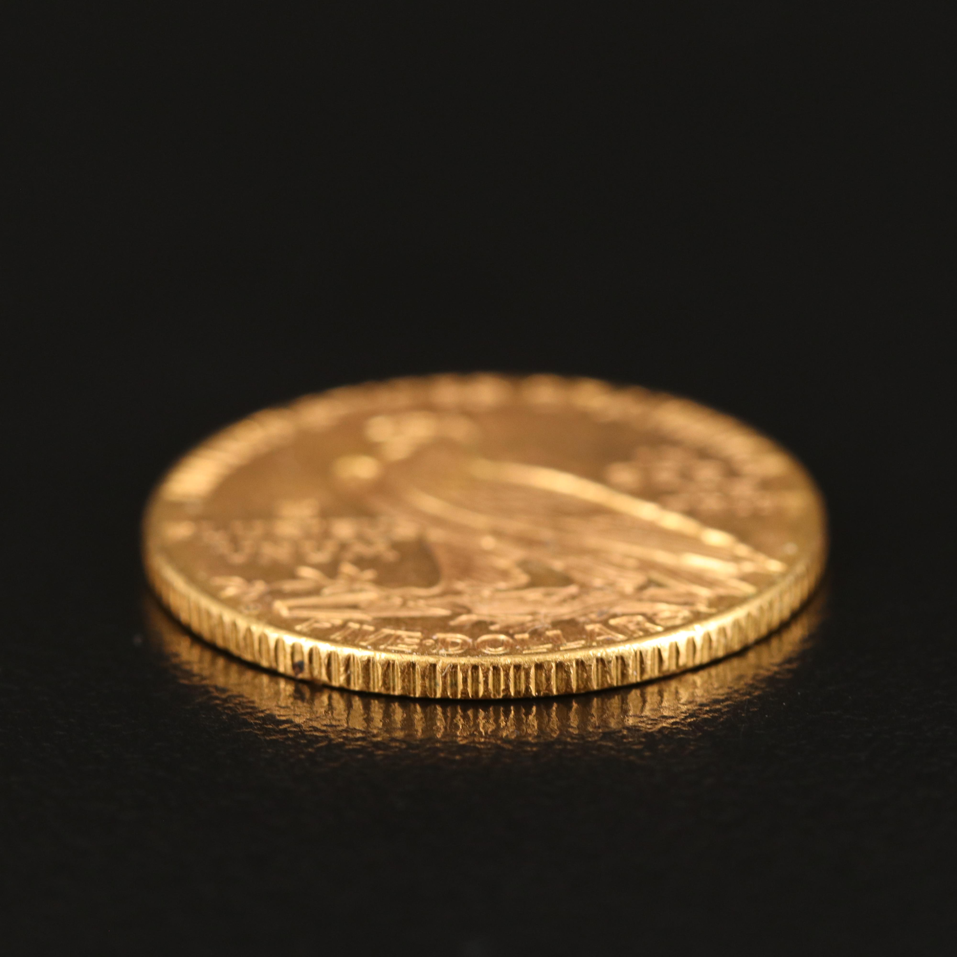 1909-D Indian Five Dollar Gold Coin | EBTH