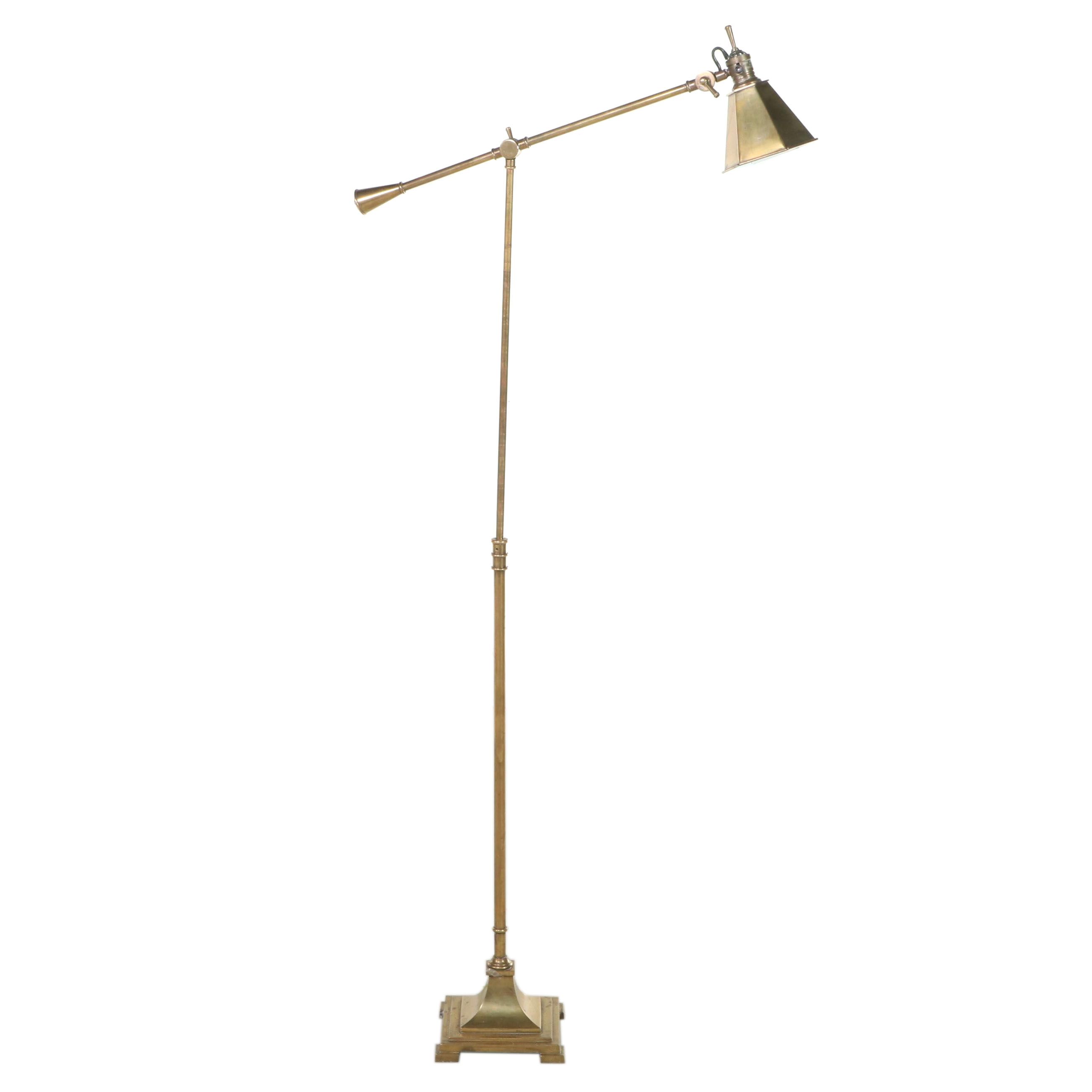 Brass Floor Lamp with AdjustableArm EBTH