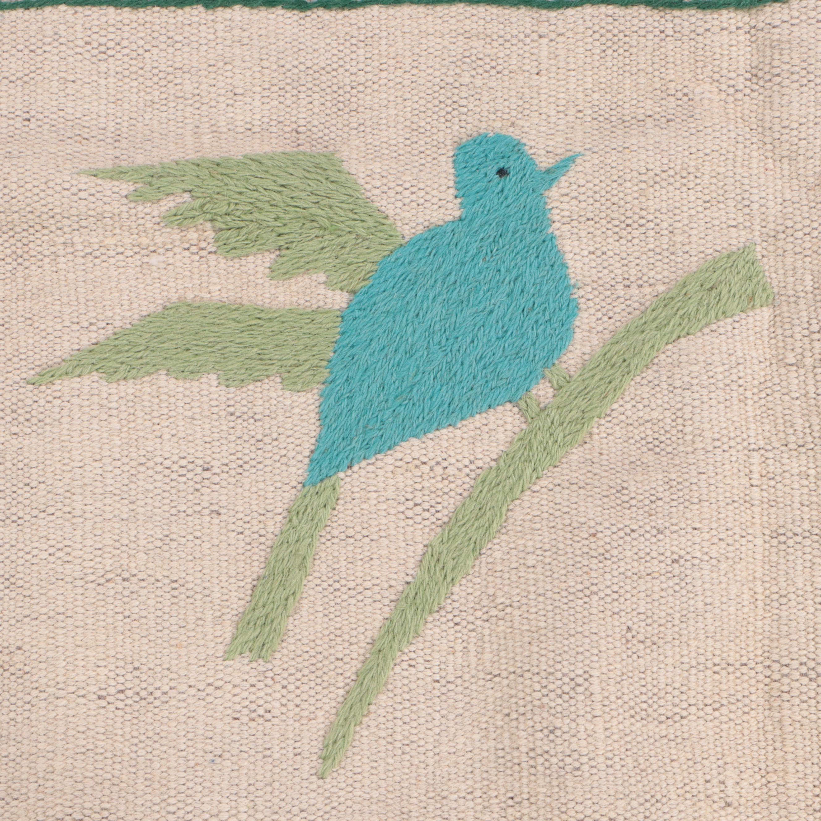 5-3-x-7-9-handwoven-indian-pictorial-area-rug-with-bird-embroidery-ebth