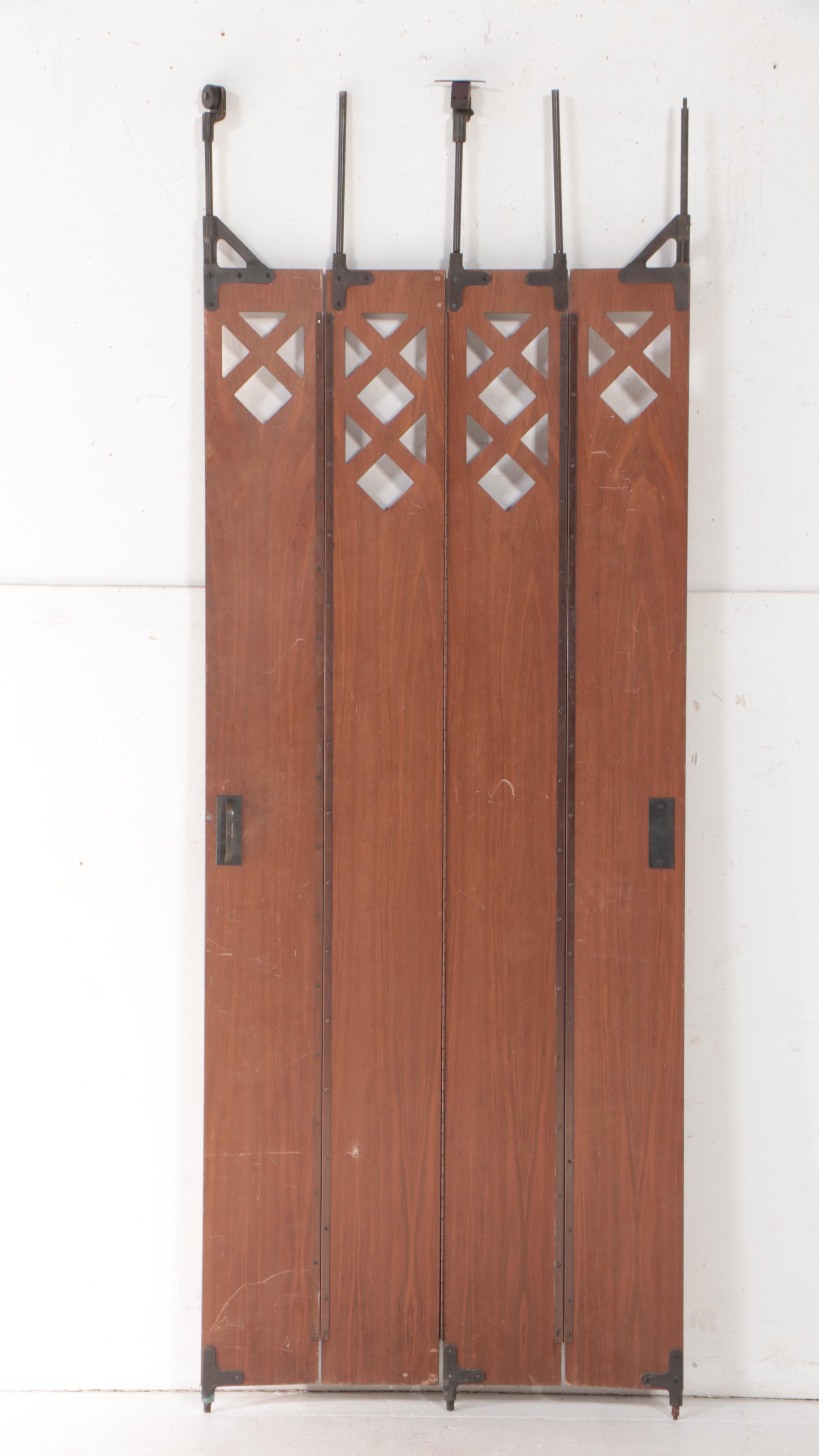 Arts and Craft Style Accordion Elevator Doors, 20th Century EBTH