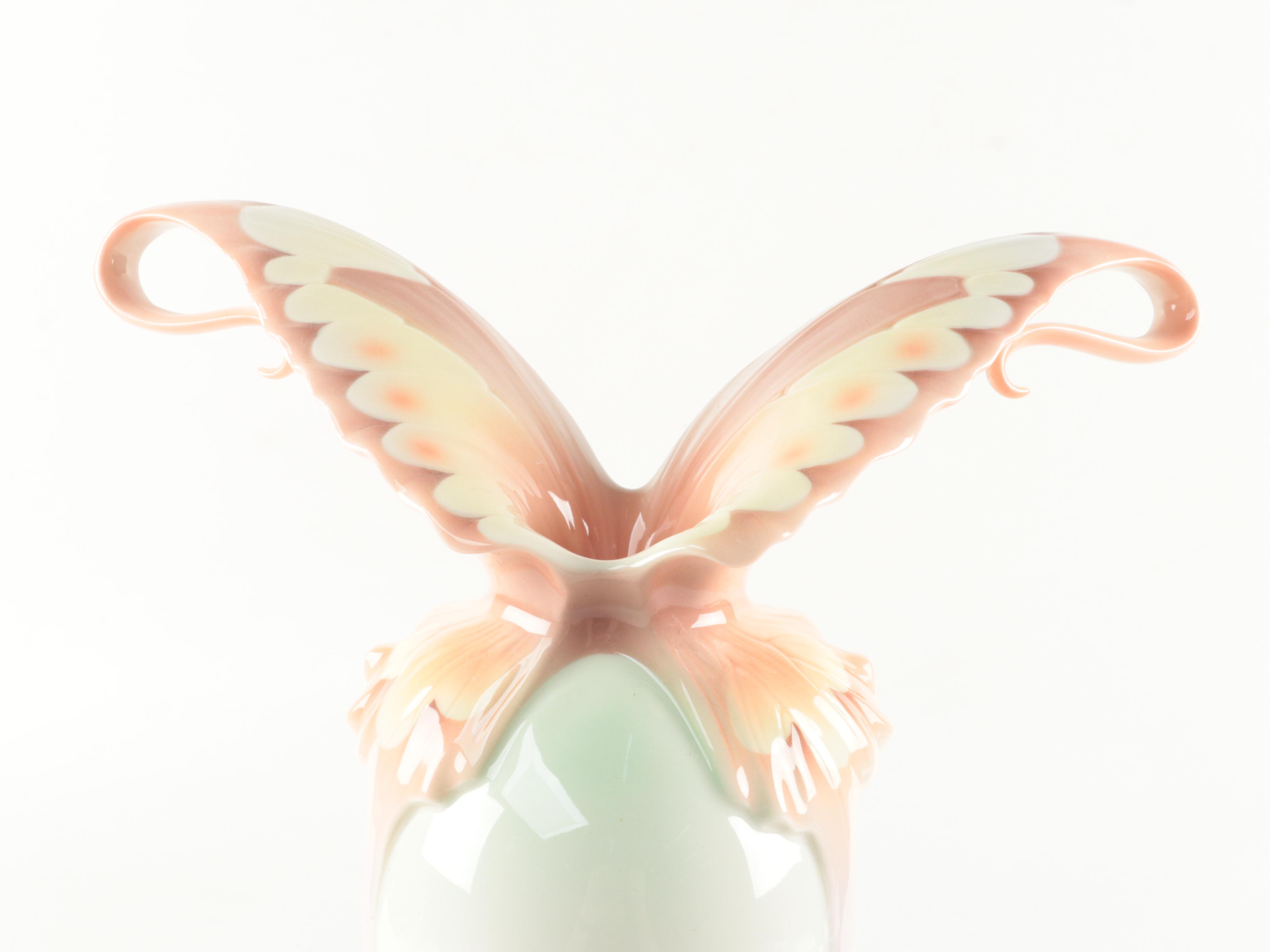 Franz Collection Porcelain Butterfly Vase EBTH