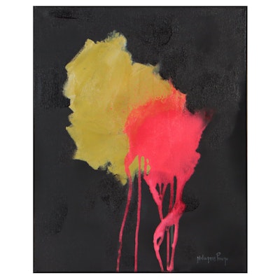 Milagros Pongo Abstract Mixed Media Painting "Tulip"