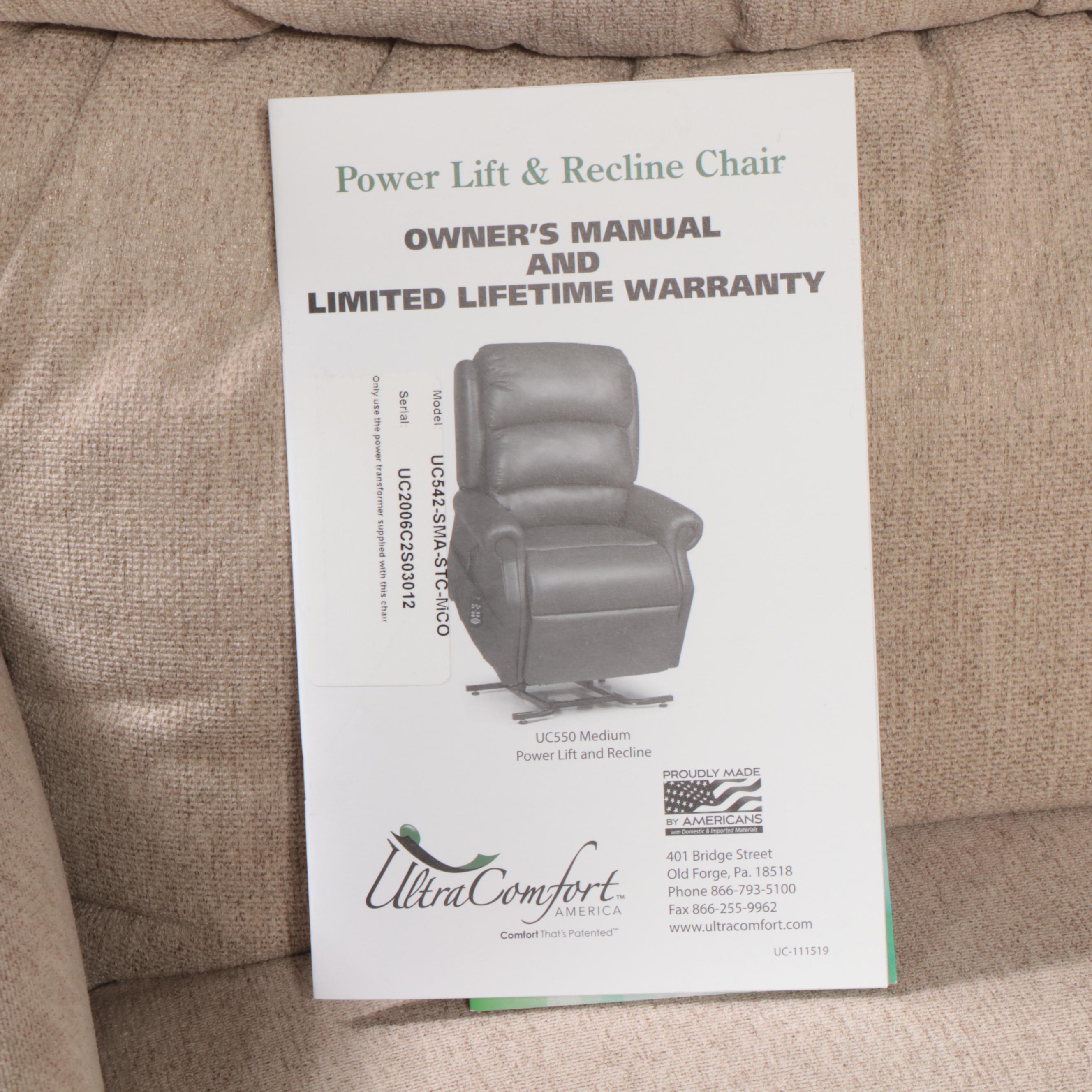 Ultra Comfort America Upholstered PowerLift Recliner EBTH