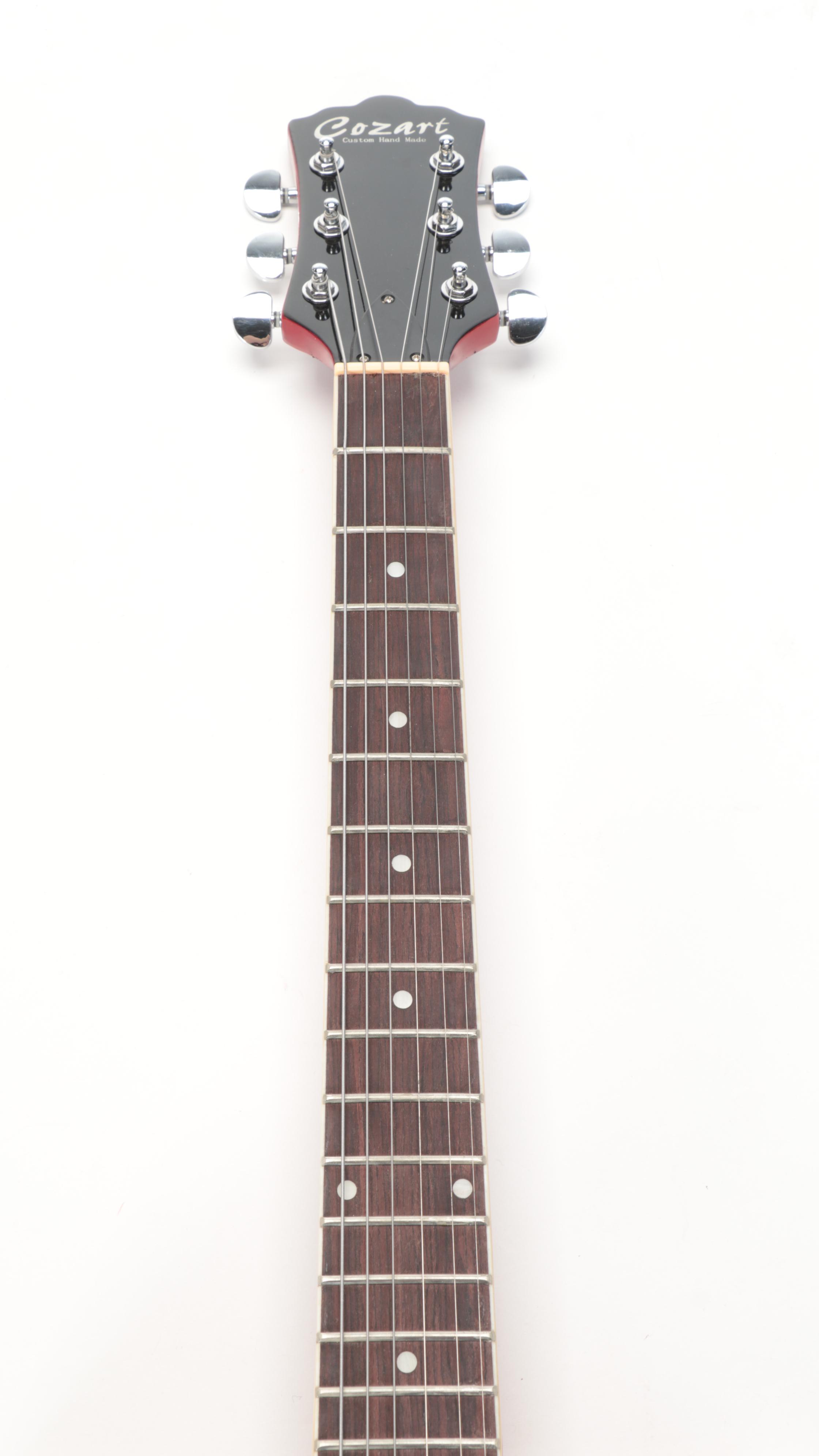 Cozart Cherry Red Finish SixString Electric Resonator Guitar with Case