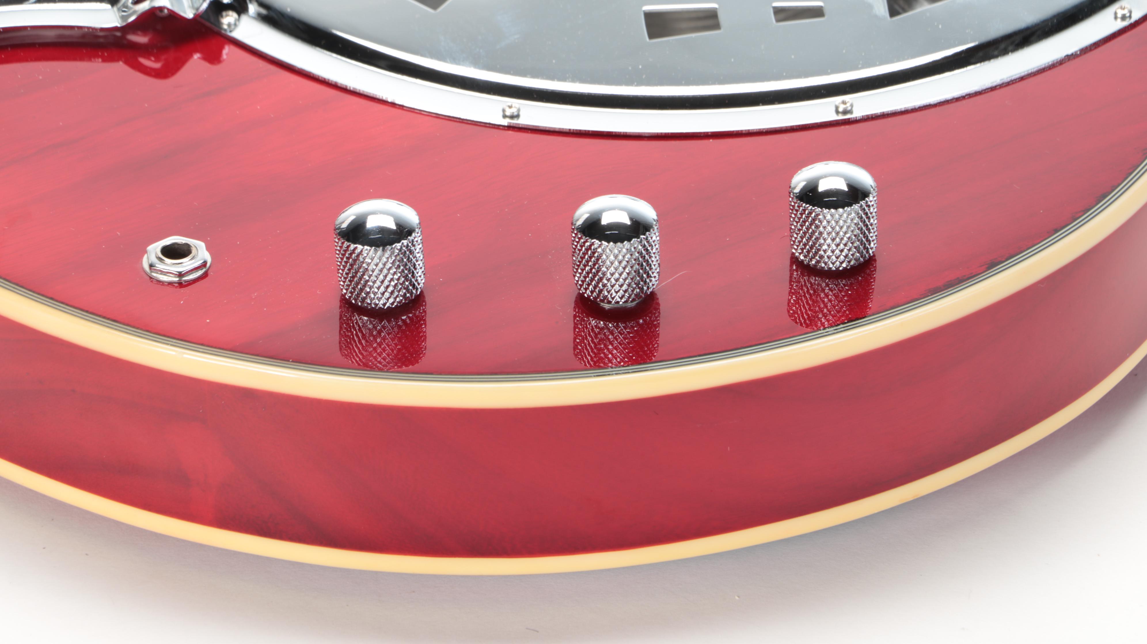 Cozart Cherry Red Finish SixString Electric Resonator Guitar with Case