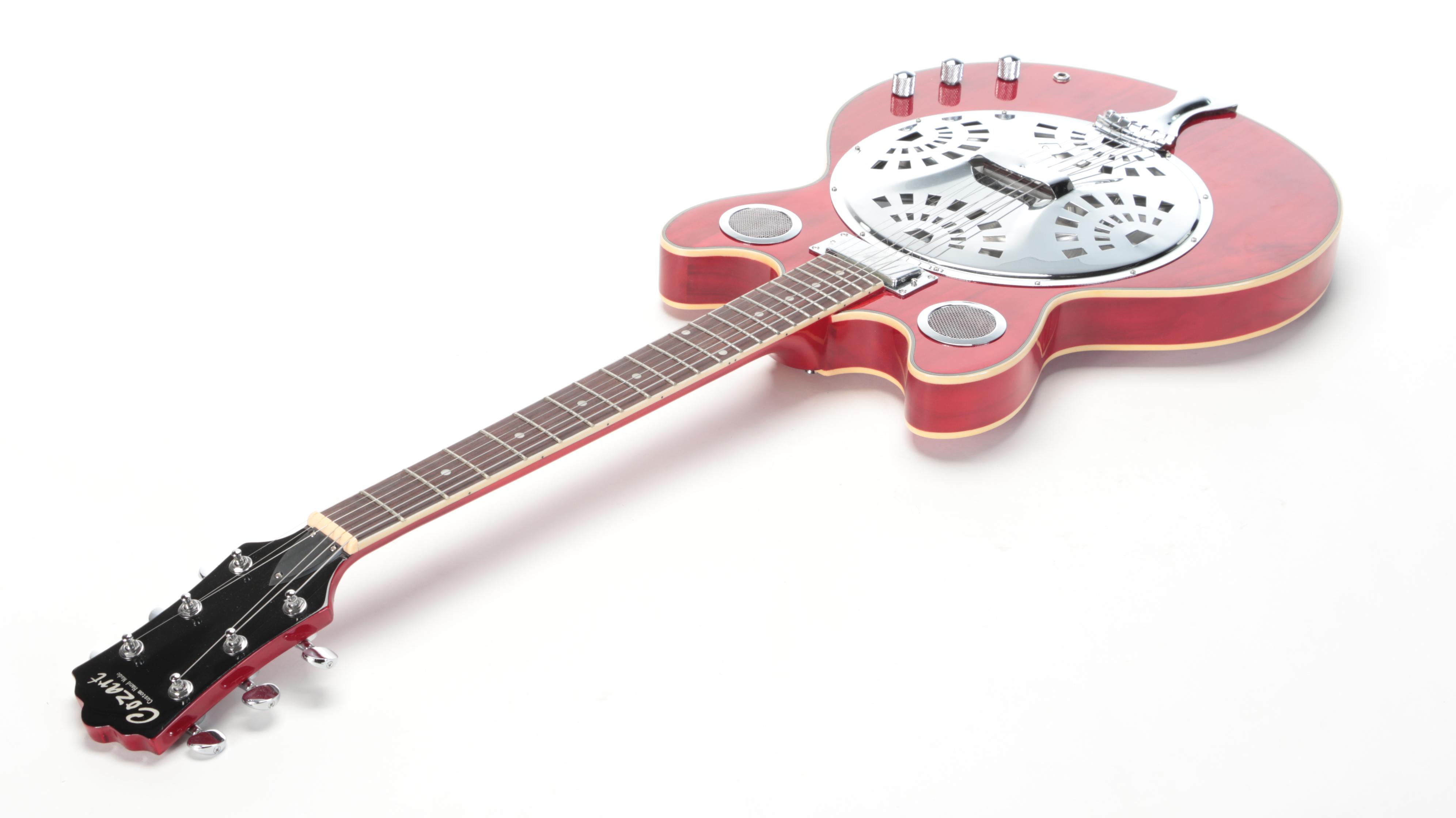 Cozart Cherry Red Finish SixString Electric Resonator Guitar with Case