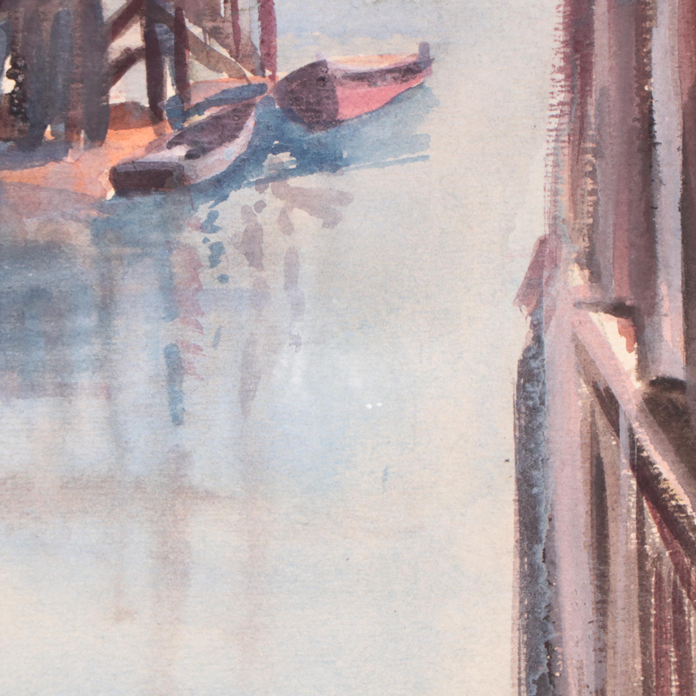 R. Rose Kappel Watercolor Painting of Coastal Home EBTH