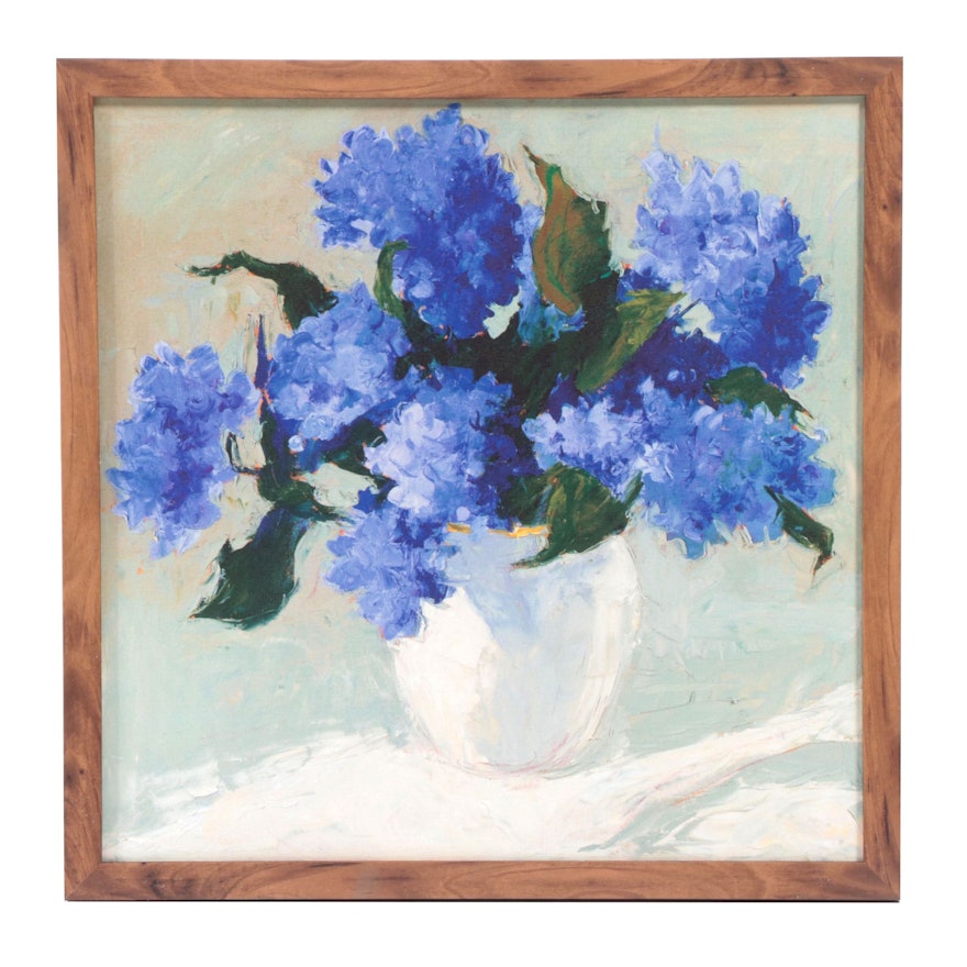 Still Life Giclée After Dale Payson "Blue Hydrangea Bouquet," 21st Century
