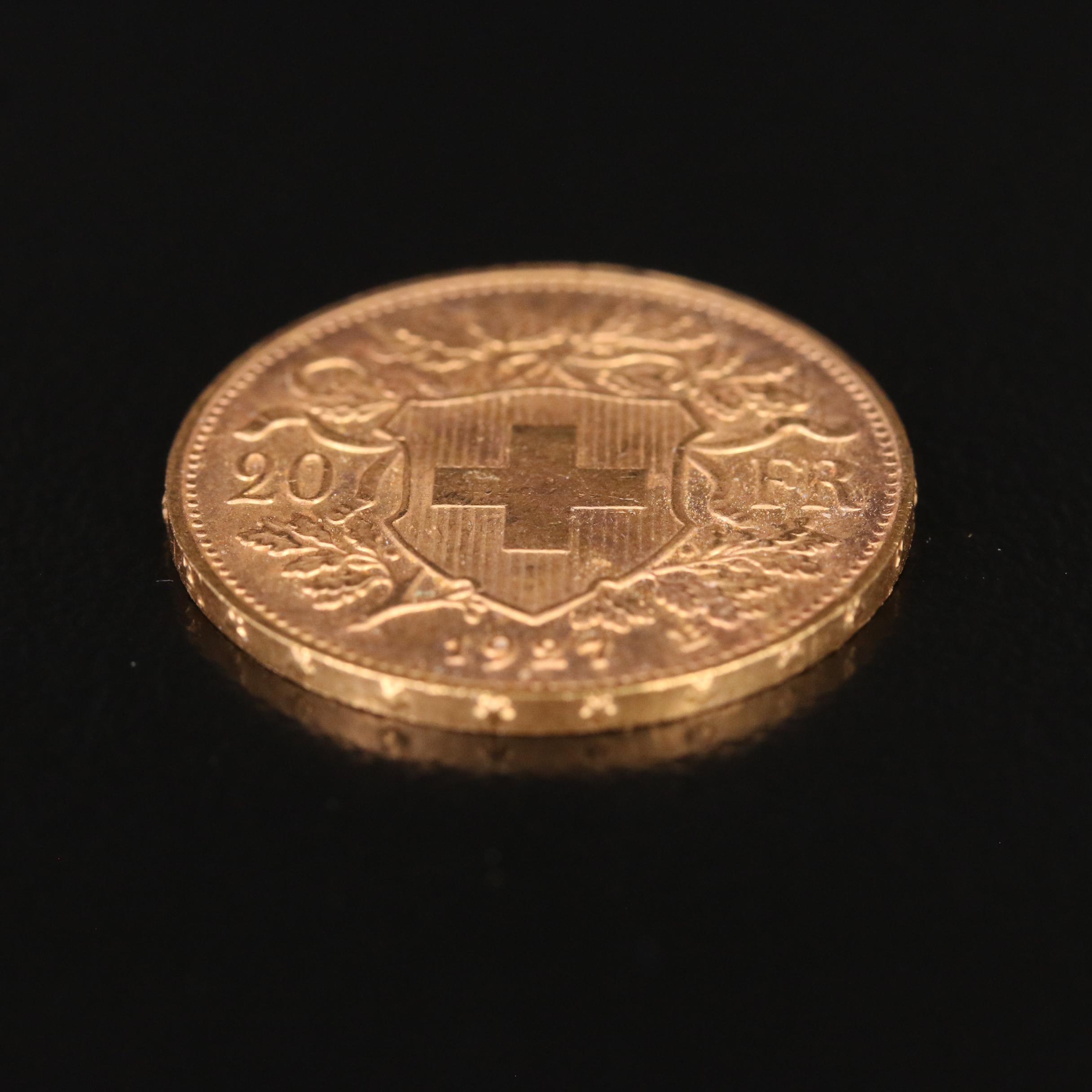 1927-B Switzerland Twenty Francs Gold Coin | EBTH