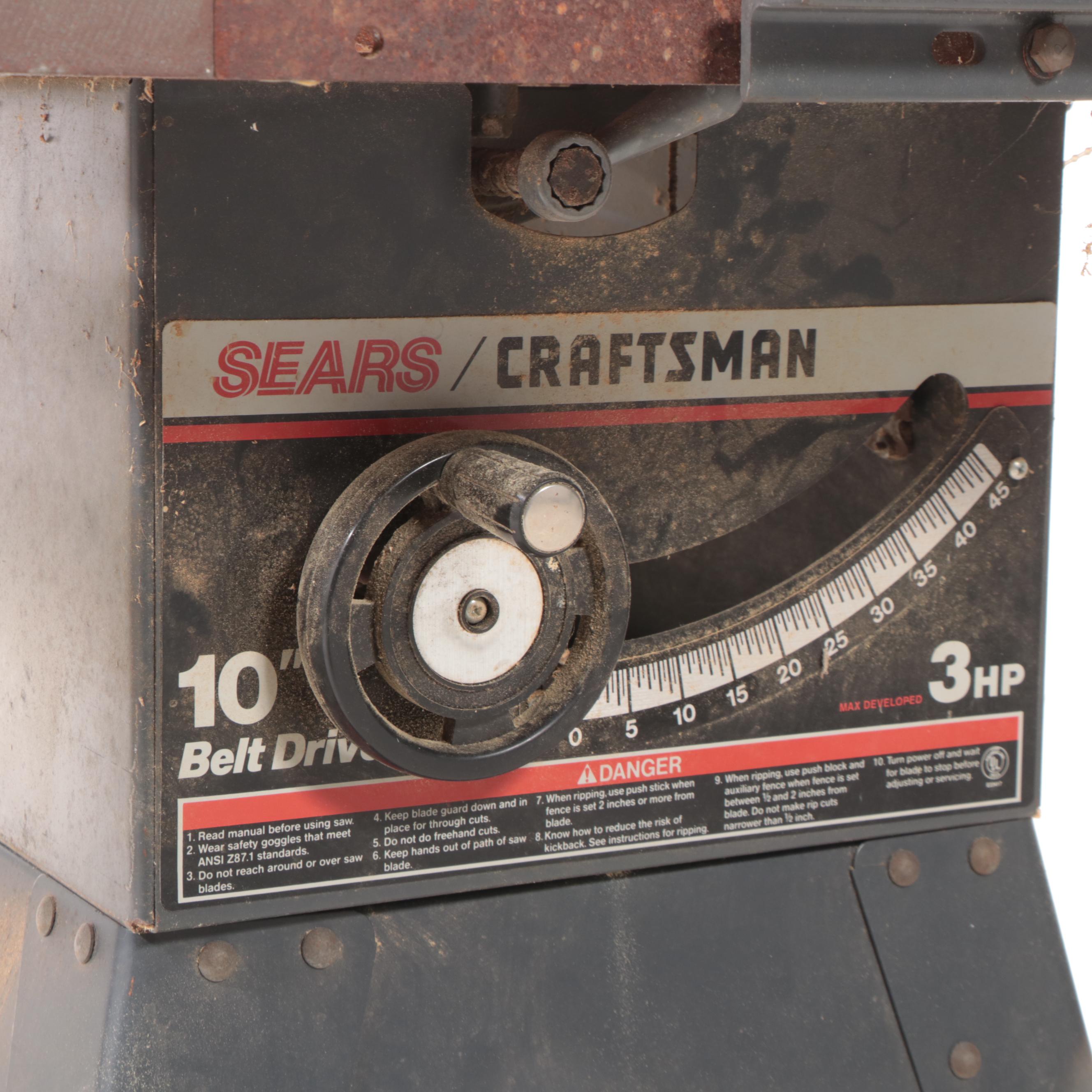 Sears, Roebuck and Co. "Model 113.298762" Table Saw EBTH