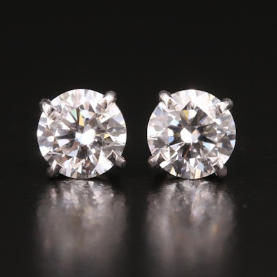 Platinum 3.05 CTW Lab Grown Diamond Stud Earrings with IGI Reports