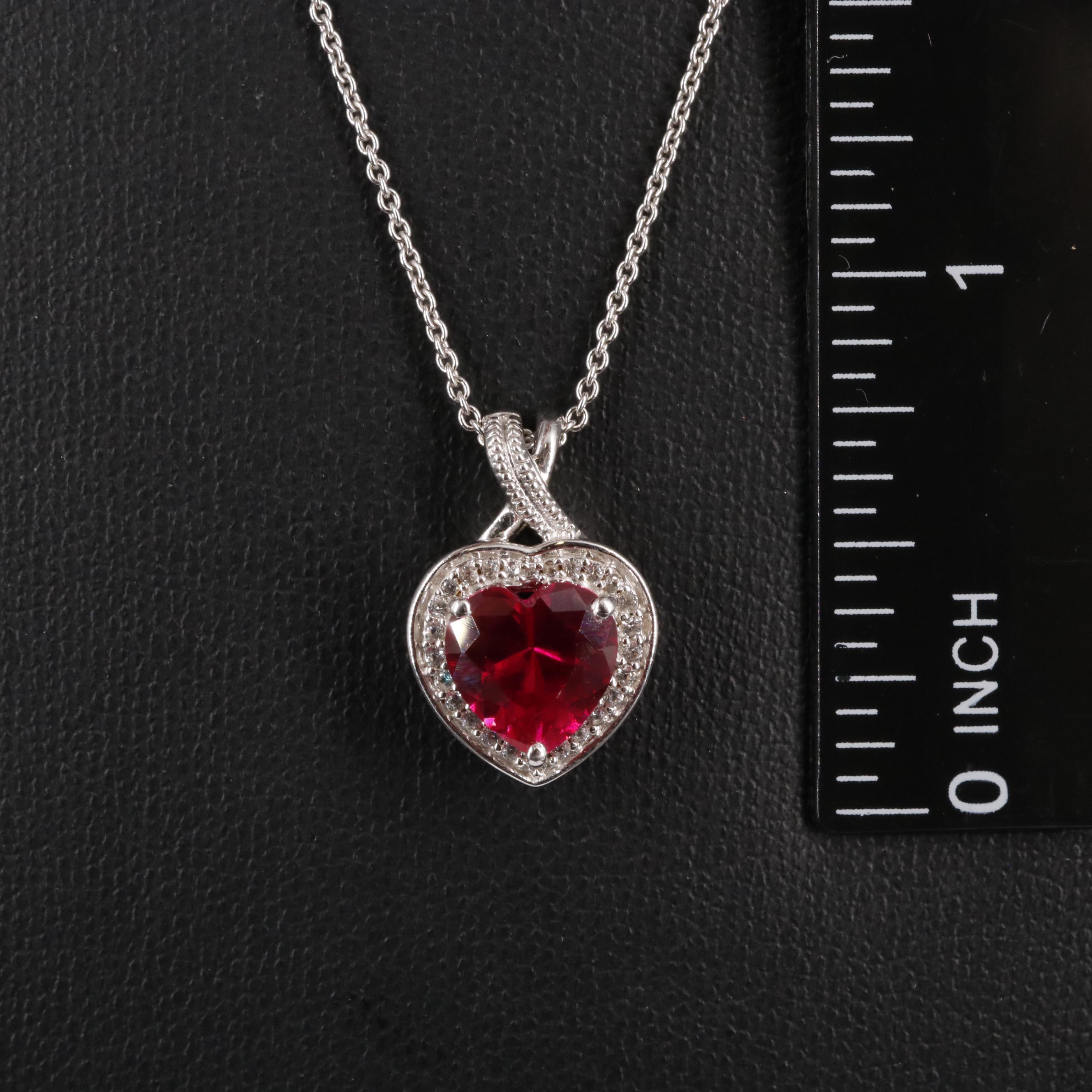 Sterling Silver Ruby and Sapphire Necklace EBTH