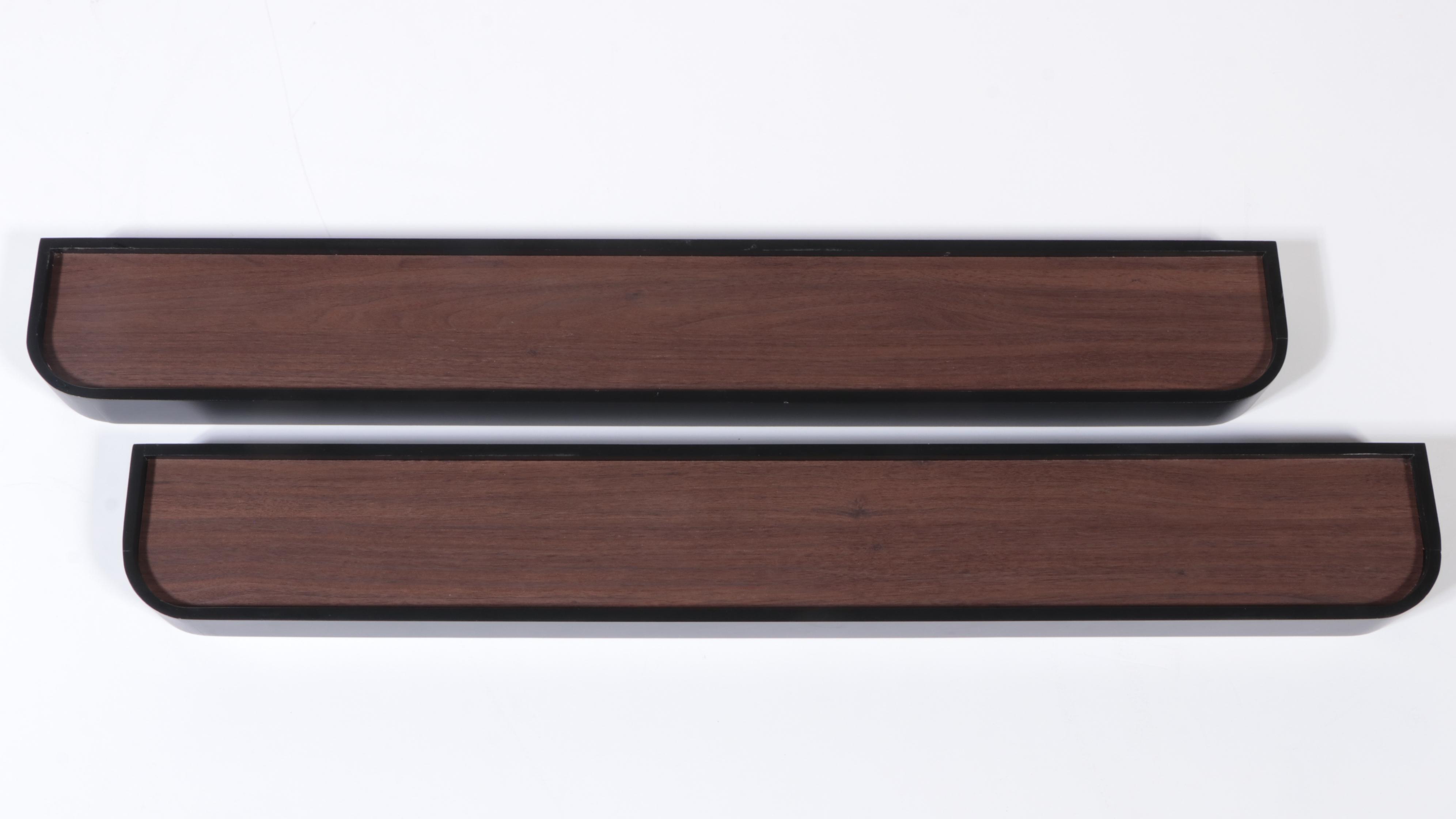 Four Threshold Routed Wood Wall Shelves | EBTH