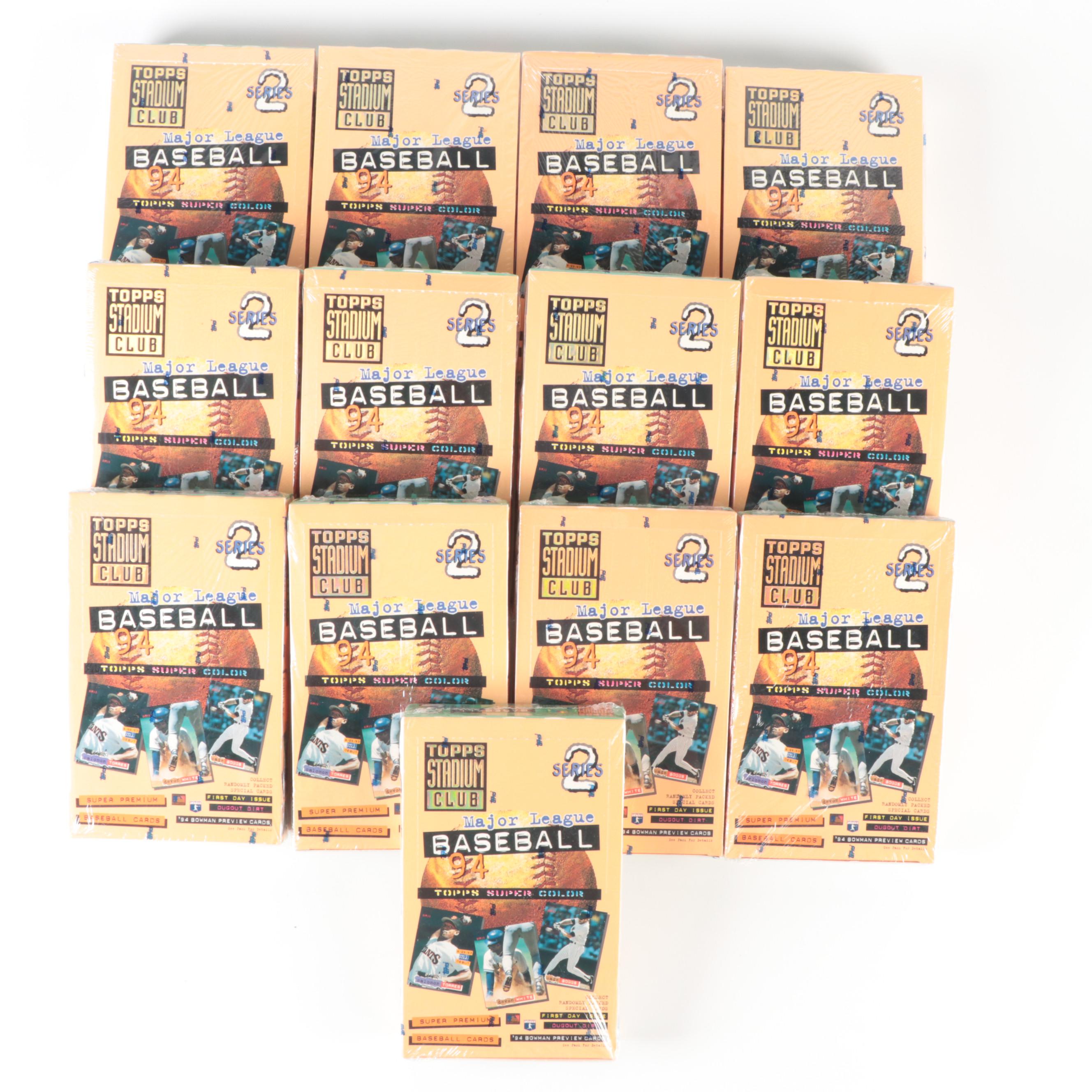 1994 Topps Stadium Club Series 2 Sealed Baseball Card Wax Packs, Boxes